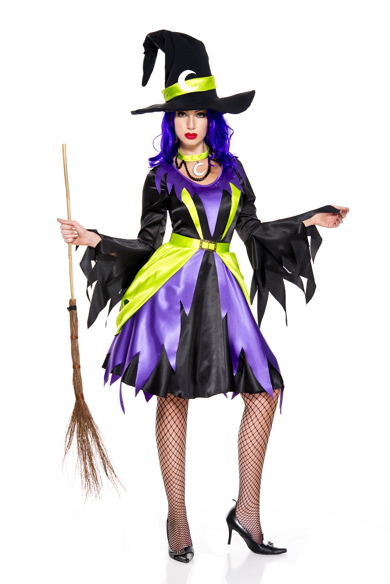Wicked Witch Costume for Adults - Halloween Party Outfit, Cosplay & Themed Events | Scary Witch Dress with Hat & Accessories