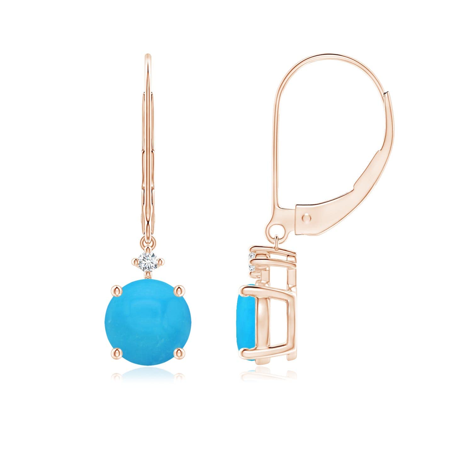 **14K Solid Gold Natural Turquoise Drop Earrings for Women & Girls | December Birthstone Jewelry Gift for Her | Birthday, Wedding, Anniversary | Perfect for Casual, Office & Special Occasions**