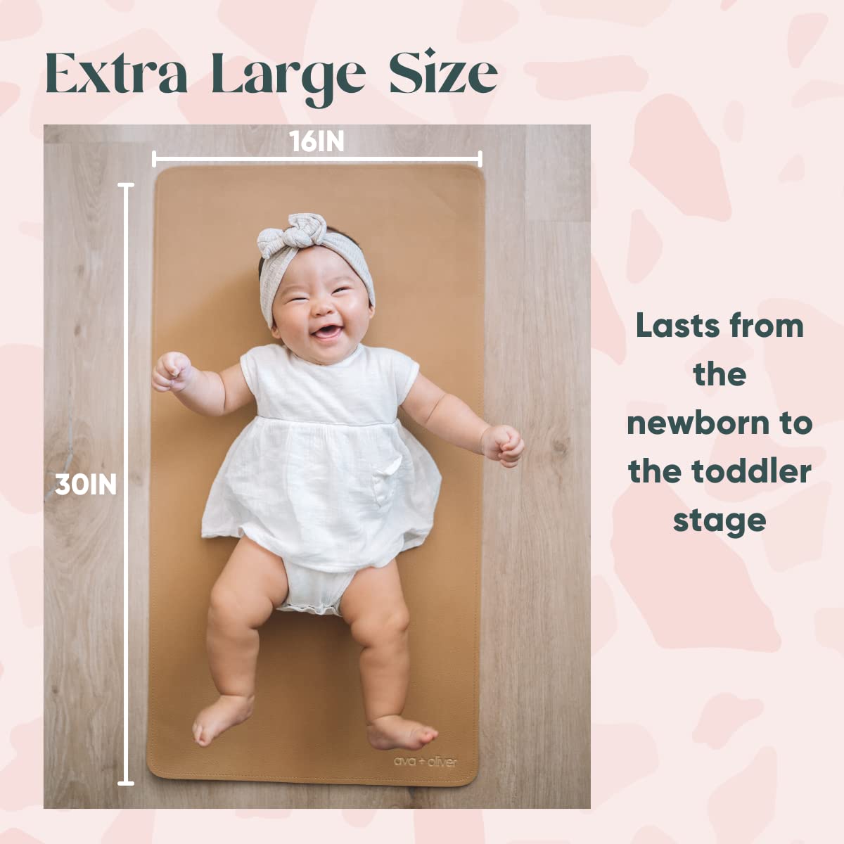 Organic Vegan Leather Baby Changing Mat - 16