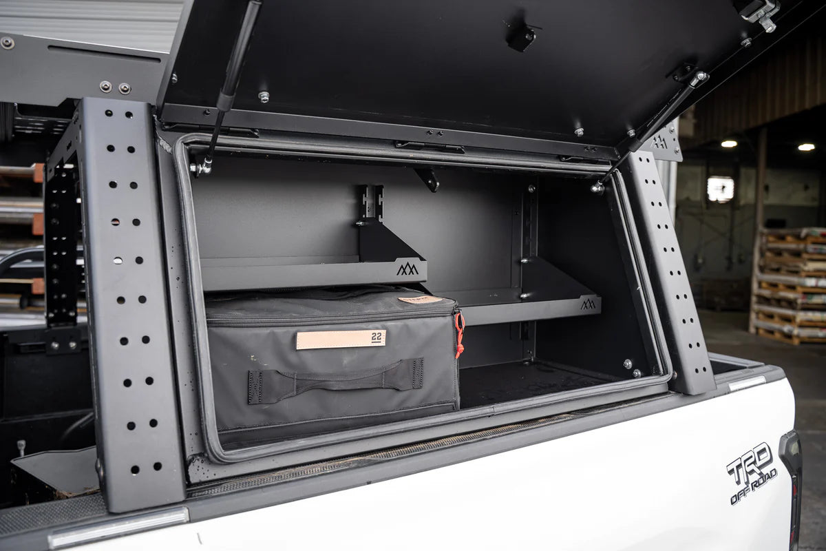 Aluminum Bed Rack Storage Box for 2005+ Toyota Tacoma Truck | Heavy Duty Truck Bed Organizer | Perfect for Camping Gear & Off-Road Adventures