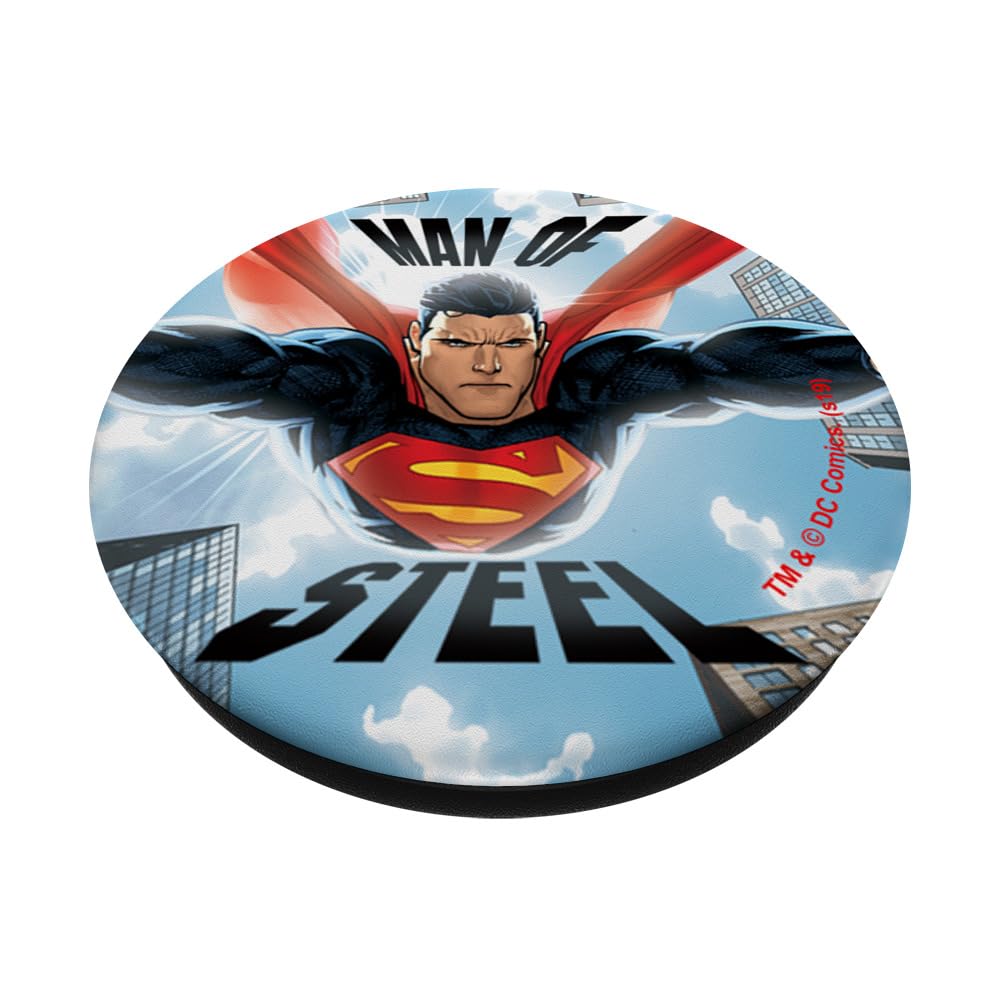 Superman Man of Steel PopSockets Standard PopGrip - Swappable Phone Grip & Stand for iPhone, Samsung, Smartphones - Perfect for Fans, Collectors & Daily Use