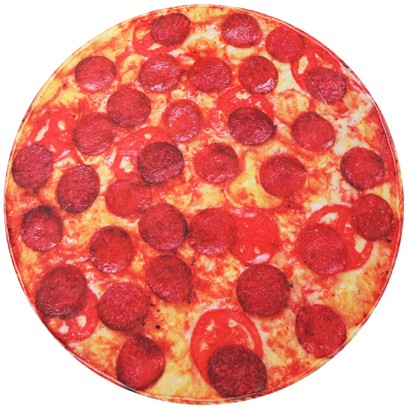 Unique Pizza Blanket - Soft 285 GSM Flannel Throw with Tomato & Sausage Design | Jumbo 60-inch Novelty Blanket for Adults & Kids | Perfect for Movie Nights, Camping & Cozy Home Decor