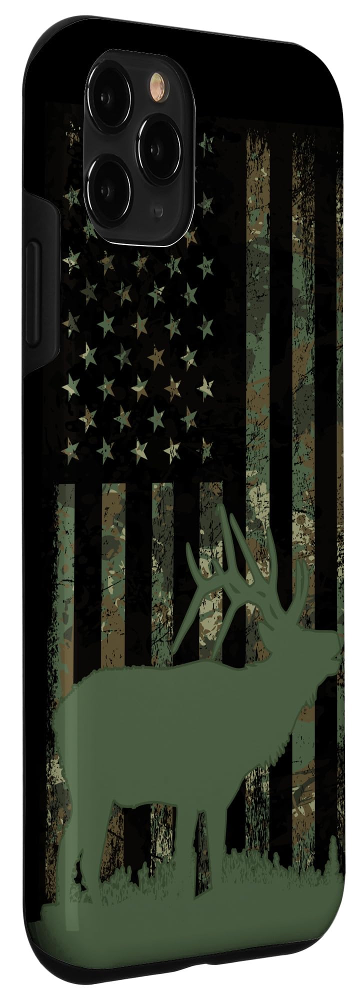 iPhone 11 Pro Case - Camouflage American Flag Design | Durable Hunting Phone Cover for Men | Perfect Gift for Outdoorsmen & Hunters | Ideal for Elk Hunting, Camping & Outdoor Adventures