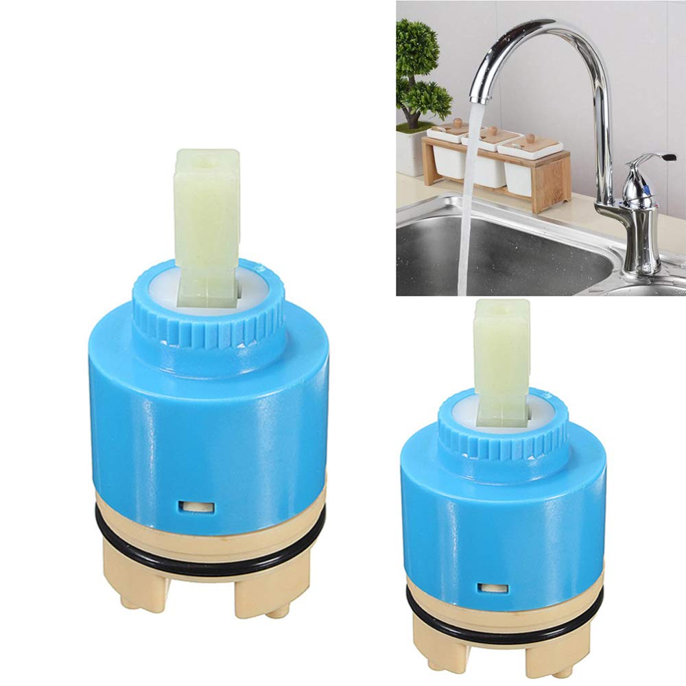 Ceramic Disc Cartridge Replacement for Kitchen Faucet - 35mm Blue Square Single Lever Type-B - Perfect for Leaky Taps, Sink Repairs & DIY Plumbing Projects