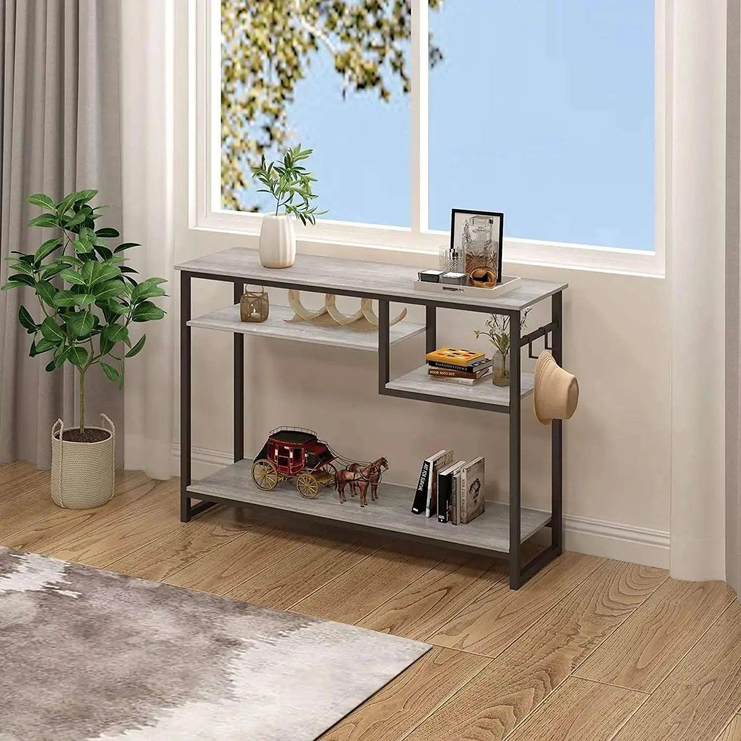 Bestier Multi-Functional Hallway Table - Entryway Console Sofa Table with Storage Shelf, Modern Narrow Bench for Small Spaces | Perfect for Living Room, Bedroom, or Apartment Entryway Décor