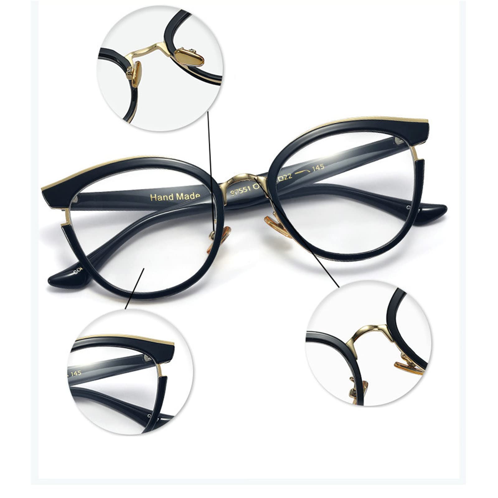 Willochra Cat Eye Bifocal Blue Light Blocking Glasses - 2 Pack Round Magnifying Computer Reading Glasses for Women - Perfect for Office Work, Screen Time & Reading