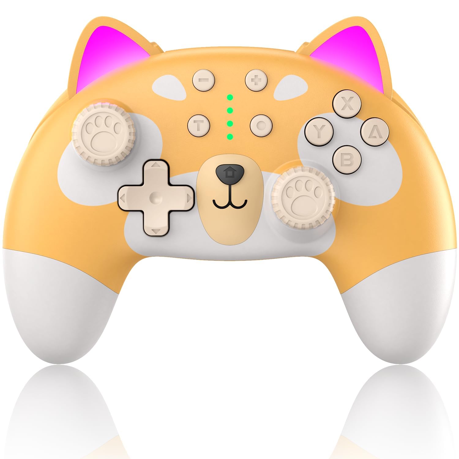 Wireless Switch Pro Controller for Nintendo Switch OLED/Switch Lite/PC - 6-Axis Motion Sensor, Vibration & Turbo Function - Cute Puppy Design - Perfect for Gaming, Streaming & Multiplayer Sessions