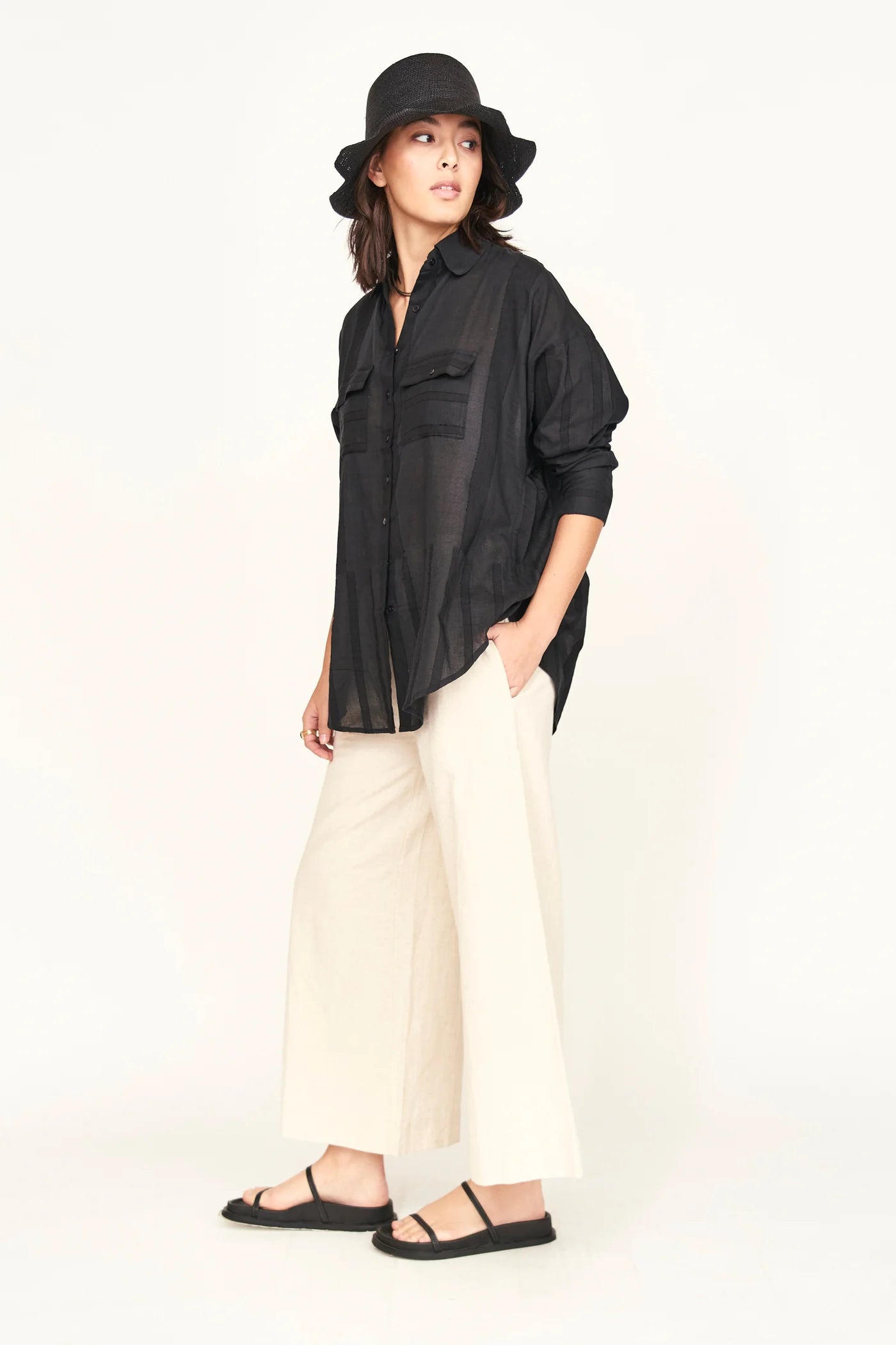 Kyoto Shirt for Men - Premium Black Cotton Button Down Shirt | Business Casual & Office Wear