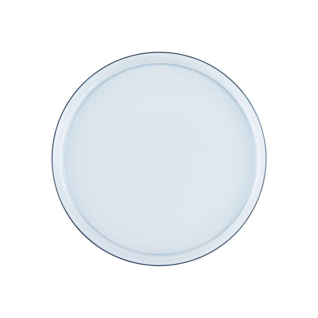 10 Pack Transparent Blue Round Plastic Plates - Durable & Shatterproof Disposable Plates for Parties, Picnics, BBQs & Outdoor Dining