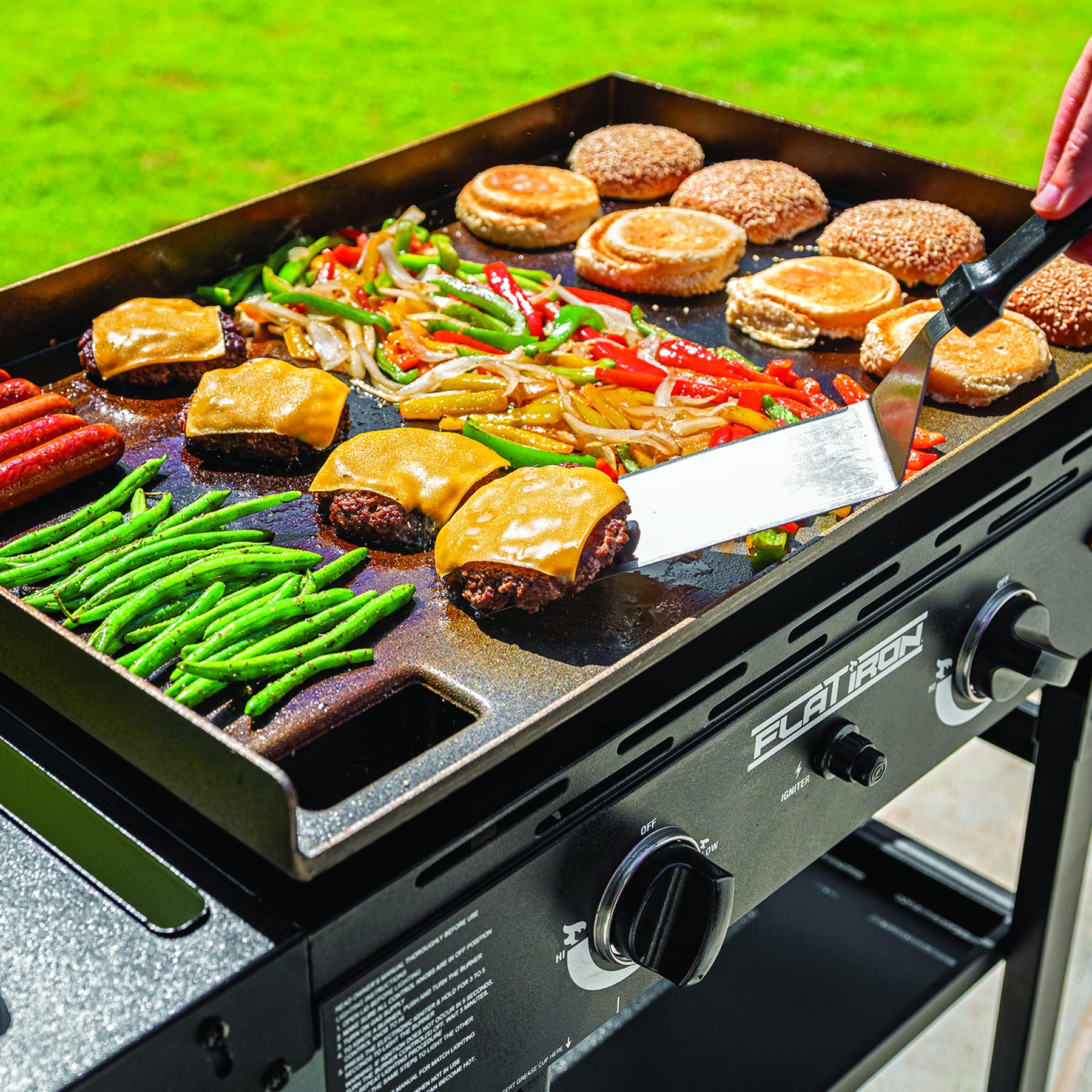 Char-Griller 8905 Stainless Steel Griddle Accessory Kit for Outdoor Grilling - Perfect for BBQ, Camping & Backyard Cooking