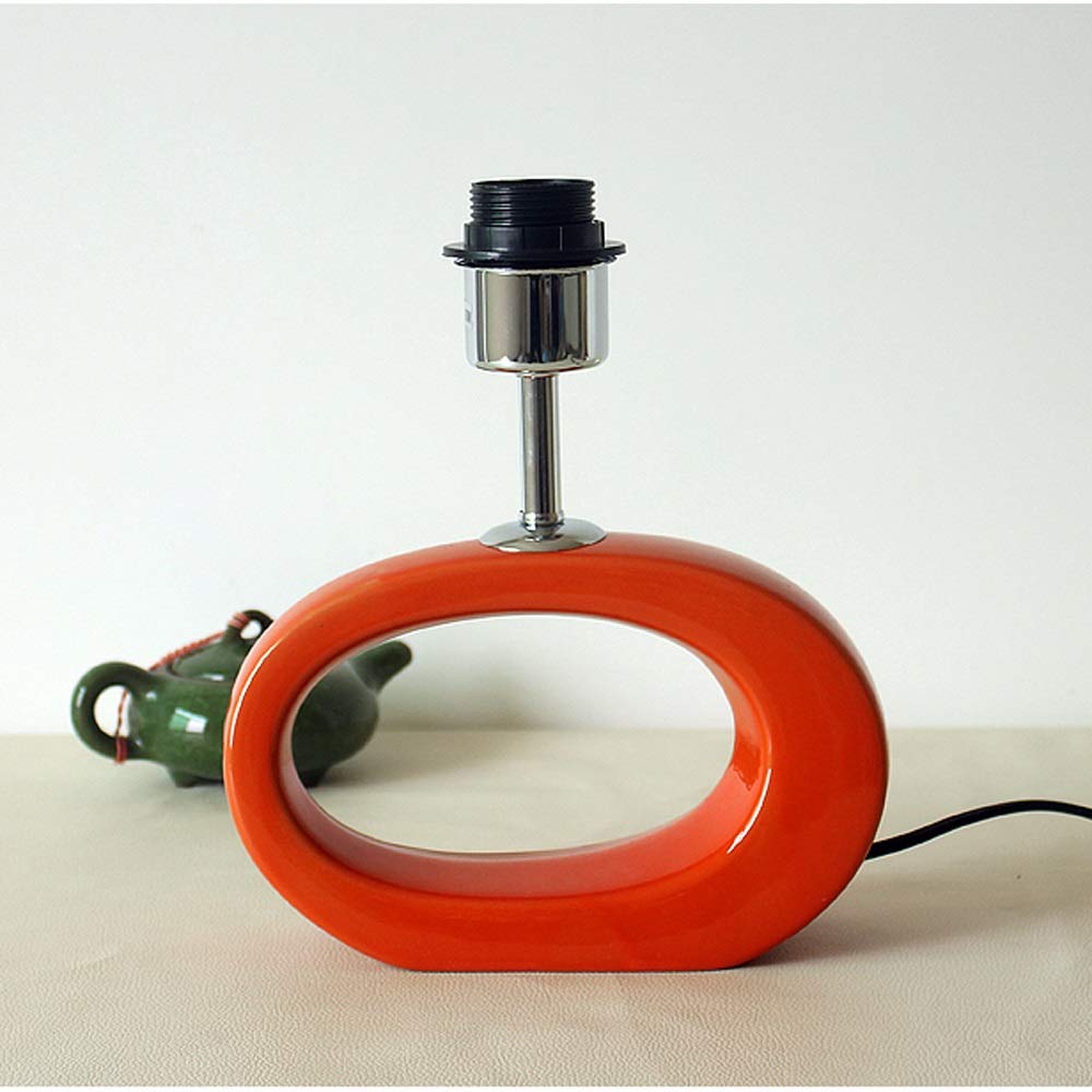 Modern Ceramic Table Lamp with Oval Shade - 14.5