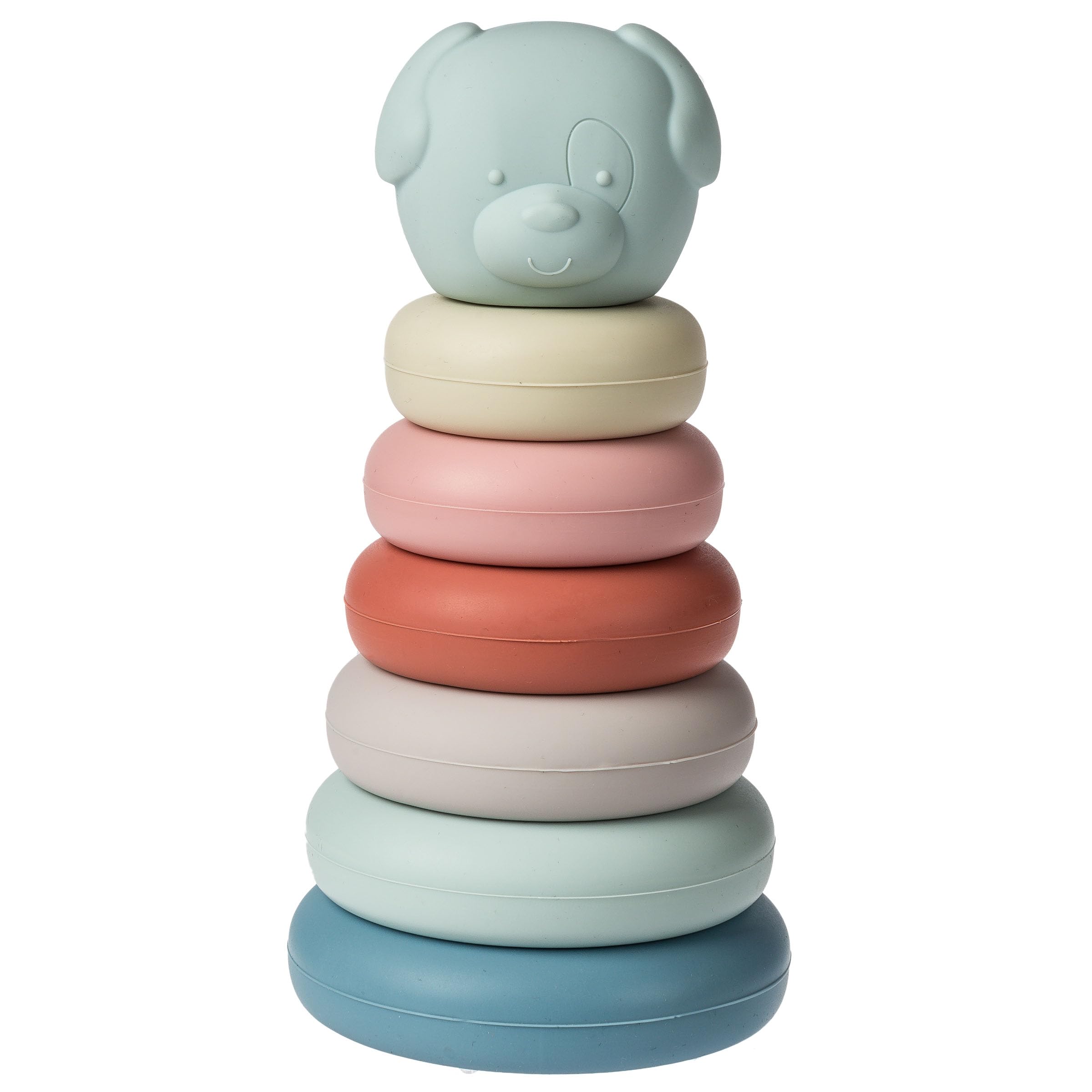 Mary Meyer Simply Silicone Stacking Rings for Babies & Toddlers 6+ Months - 6-Inch Puppy Design, Safe & Soft Preschool Learning Toy for Fine Motor Skills - Perfect for Playtime, Daycare & Baby Shower Gifts