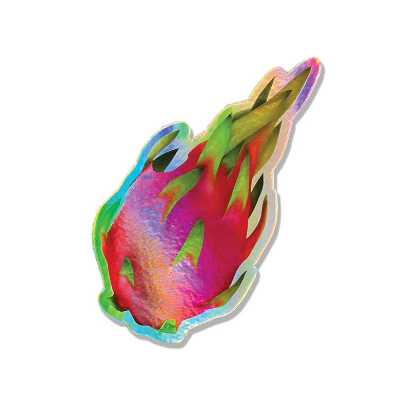 Vibrant Dragon Fruit Holographic Stickers - Waterproof Vinyl Decals for Laptops, Water Bottles & DIY Crafts - Perfect for Scrapbooking, Journaling & Gift Decorations