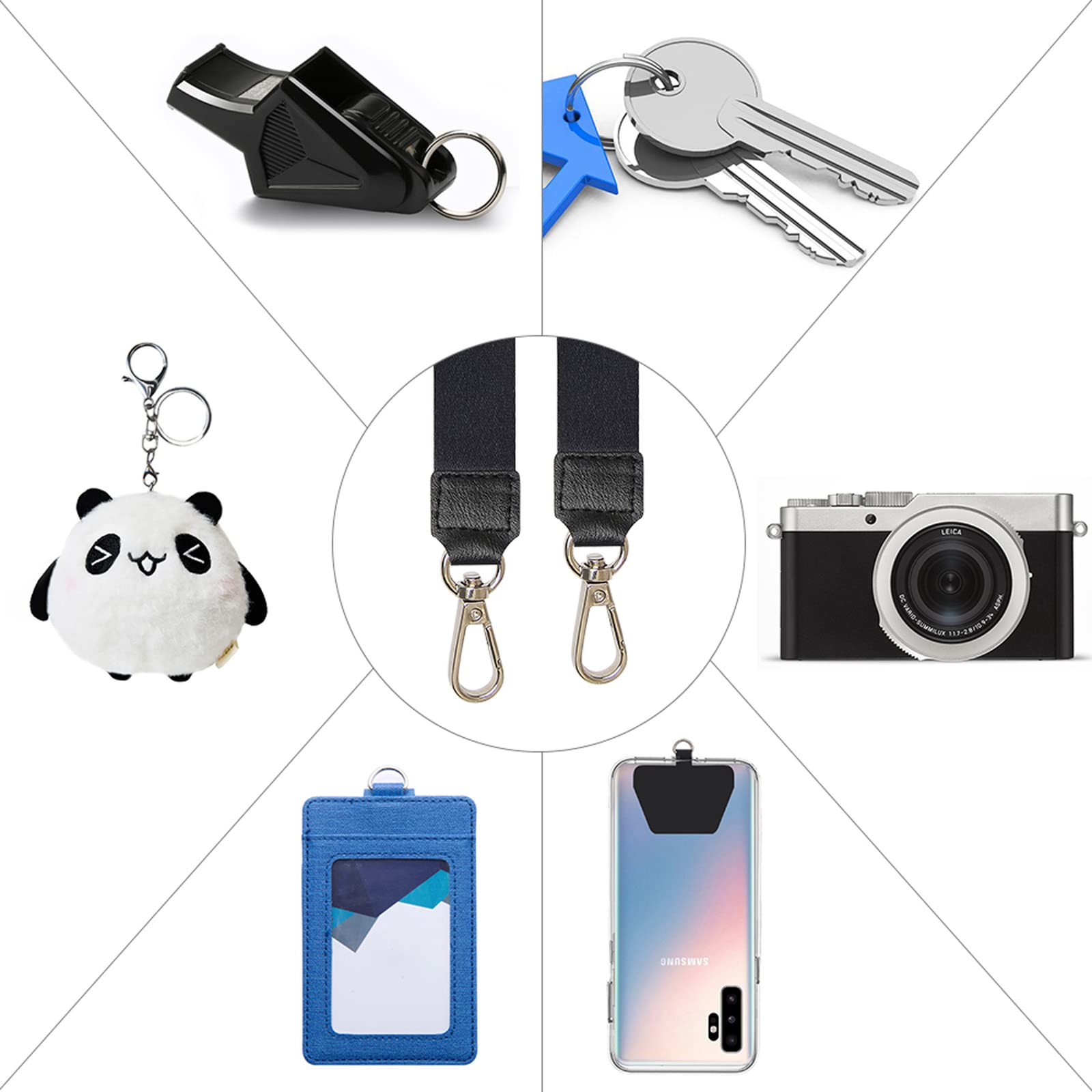 SHANSHUI Universal Phone Lanyard with Neck Strap & Wrist Tether - Secure Keychain Holder for All Smartphones (Black) - Perfect for Work, Travel, and Outdoor Activities