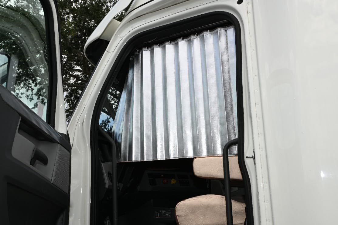 Premium Black KENWORTH T680 Truck Window Curtains - Prestige-Line Sun Shade for Privacy & UV Protection | Heavy Duty Cab Cover for Long Haul Truckers & RV Owners
