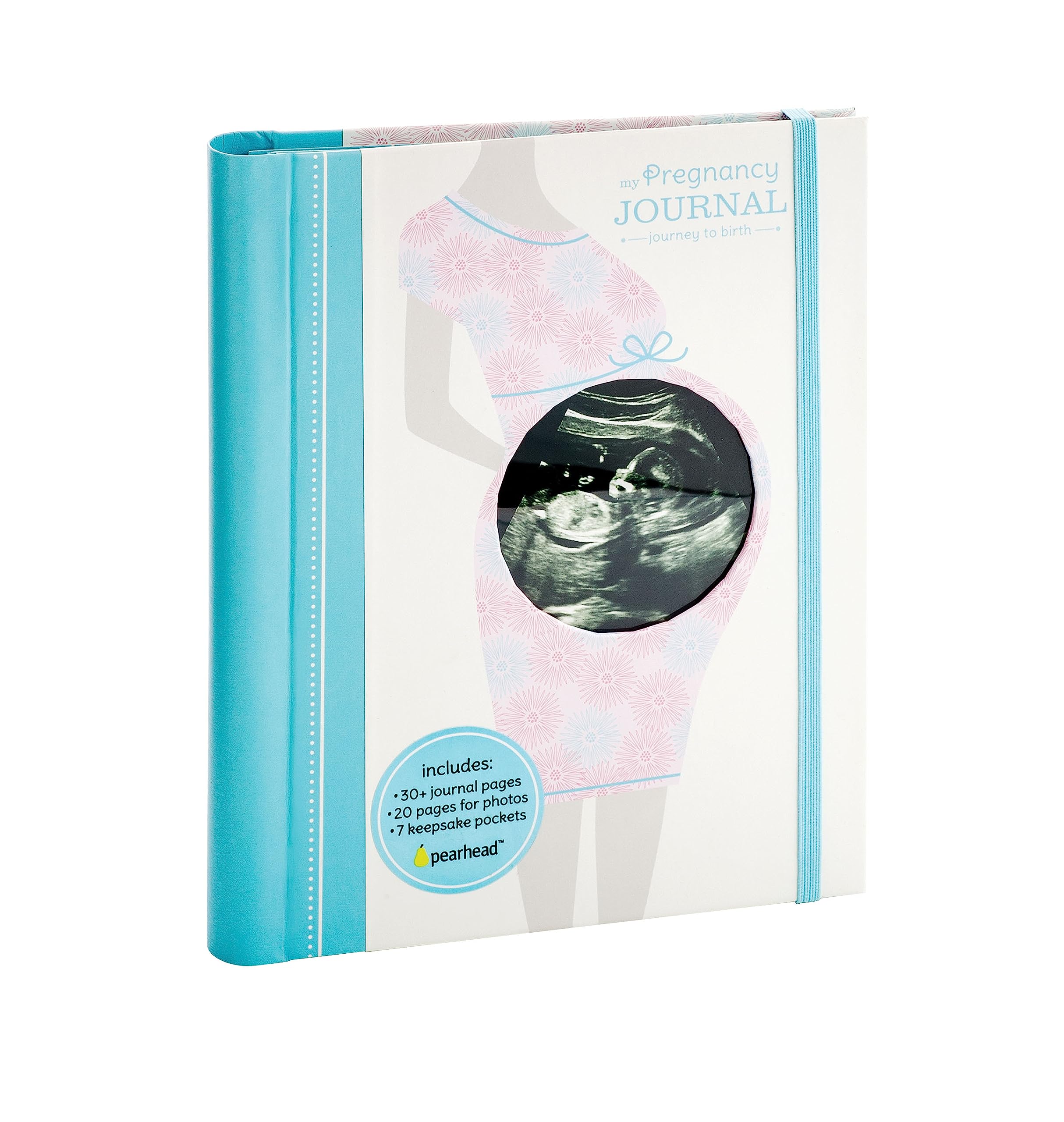 Pearhead Pregnancy Journal - Blue & Pink Baby Memory Book for Expecting Moms | Perfect for Pregnancy Milestones, Ultrasound Photos & Baby Shower Gifts