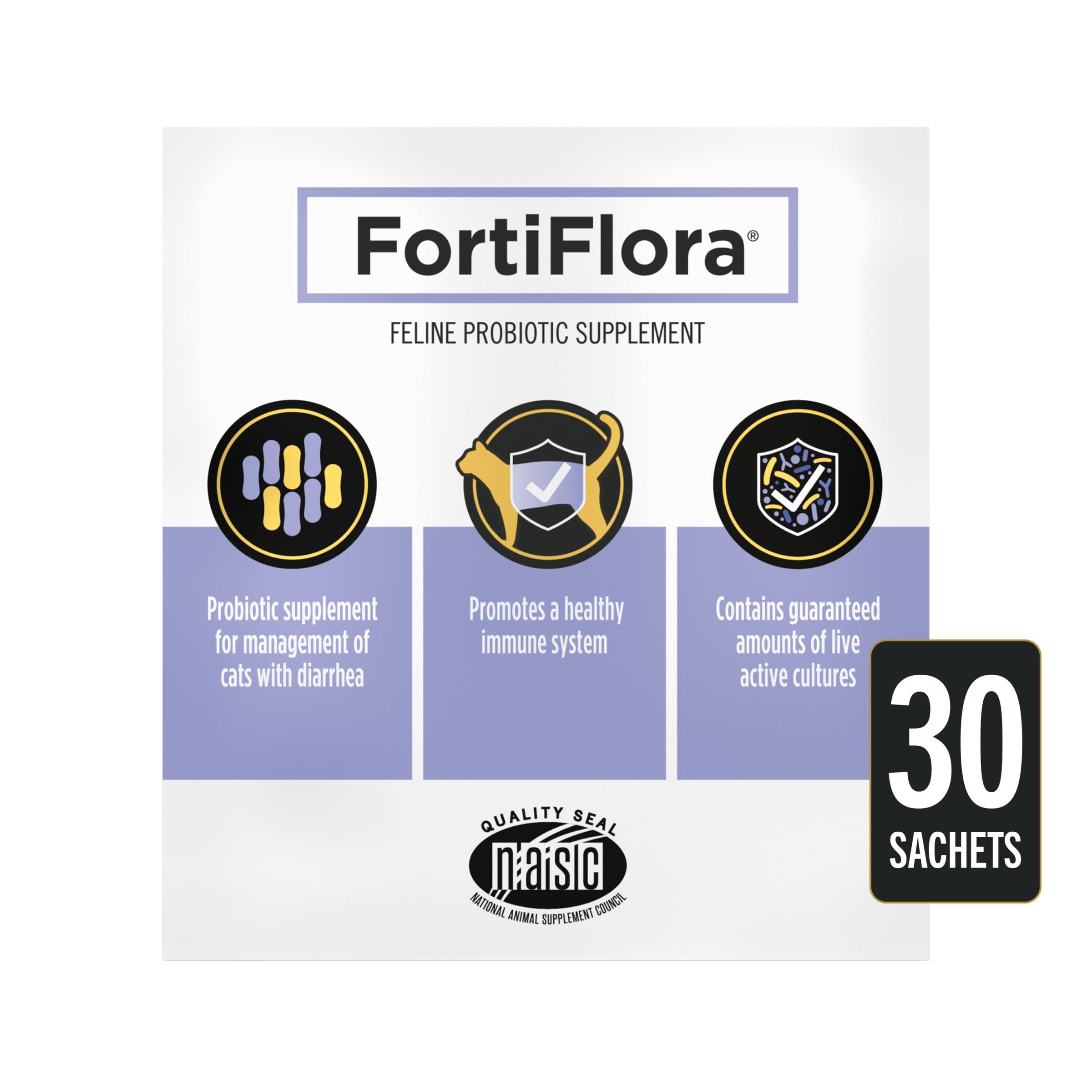 Purina Pro Plan FortiFlora Cat Probiotic Supplement for Diarrhea Relief - 6 Pack (30 Count Boxes) | Digestive Health Support for Cats | Ideal for Post-Antibiotic Care & Sensitive Stomachs