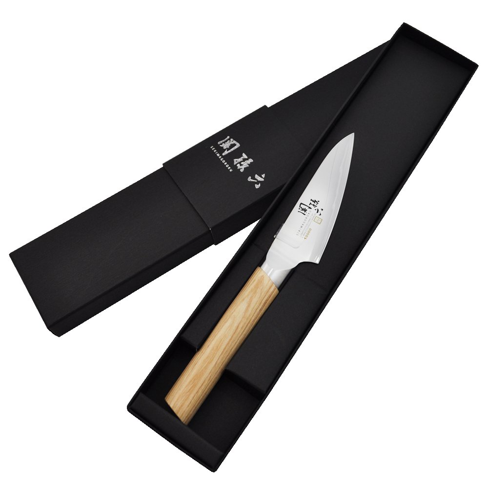 KAI Seki Magoroku 10000CL Japanese Kitchen Knife - 3.5 Inch (90mm) Petty Utility Knife for Precise Cutting | High-Quality Japanese Stainless Steel Blade | Perfect for Peeling, Slicing Fruits & Vegetables | Made in Japan