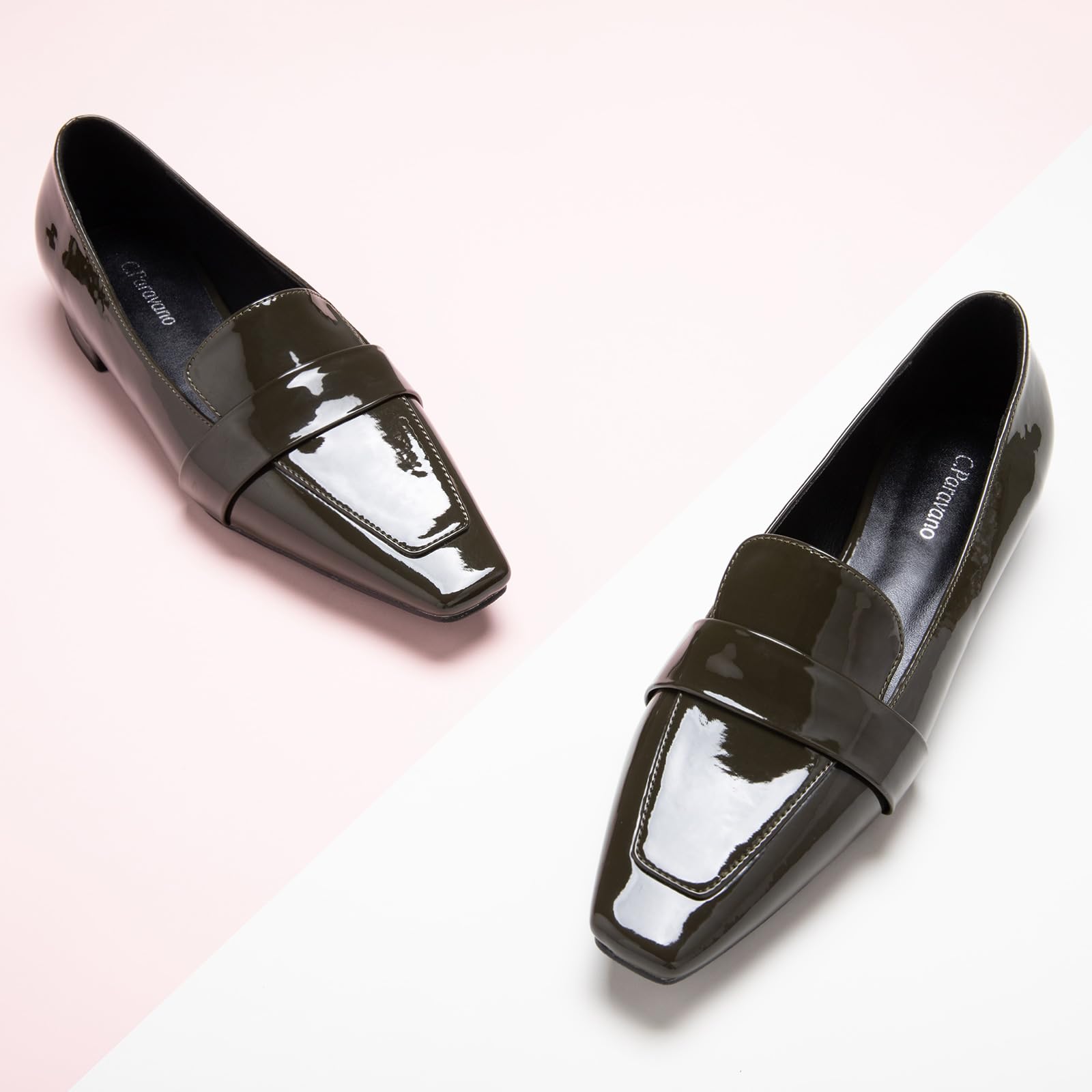 C.Paravano Women's Flat Loafers - Slip-On Penny Loafers for Women | Comfortable Square Toe Flats for Office, Business & Casual Wear | Perfect for Work, Travel & Everyday Outfits
