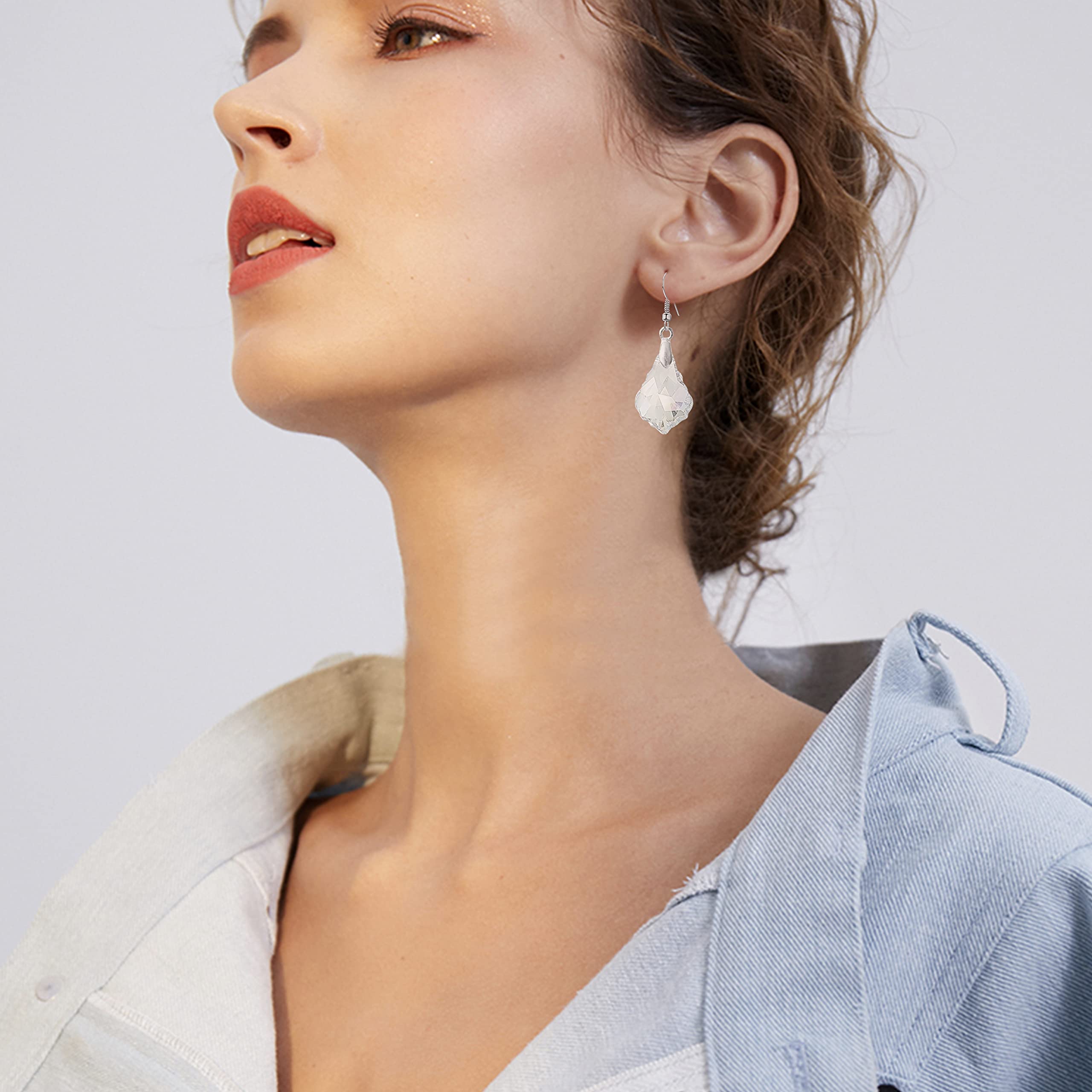 Sparkly Multi-Color Crystal Teardrop Dangle Earrings for Women - Rainbow Geometric Statement Jewelry Gifts | Perfect for Parties, Weddings & Special Occasions
