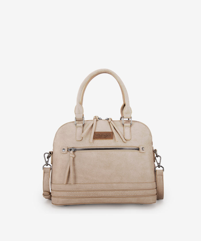 Wrangler Dome Satchel Crossbody Bag for Women & Men - Durable Leather Shoulder Bag - Perfect for Travel, Work & Everyday Use