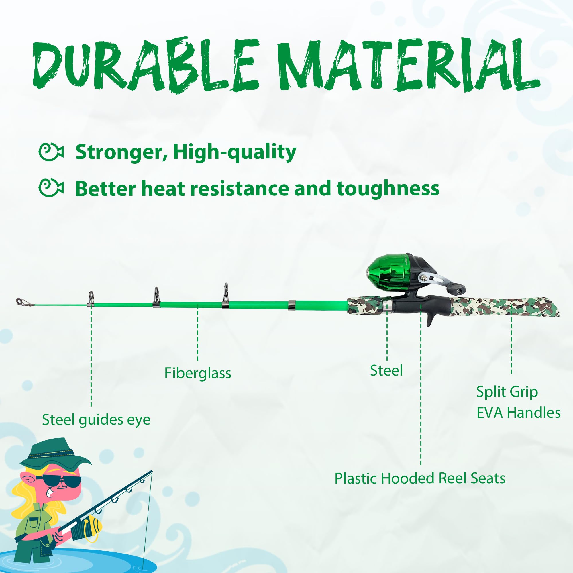 Best Telescopic Kids Fishing Pole Set - Portable Fishing Rod & Reel Combo with Tackle Box & Net for Boys & Girls | Perfect for Toddler Youth Outdoor Fishing Trips, Lakeside Adventures & Family Bonding Activities