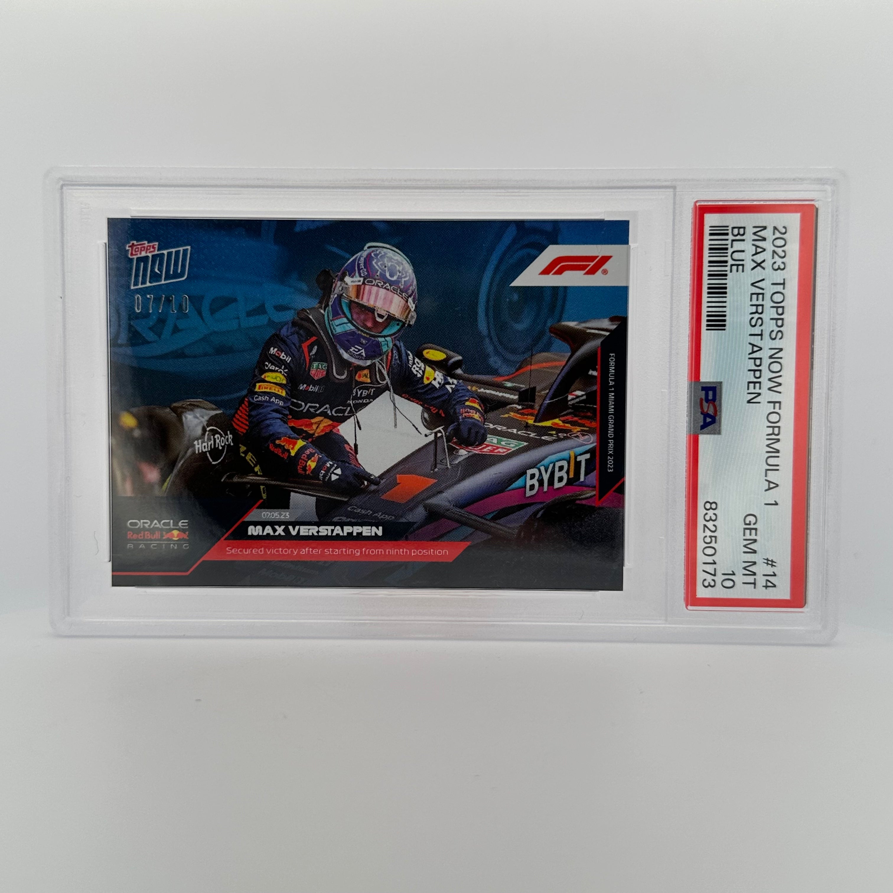 PSA 10 Graded 2007 Topps Chrome Max Verstappen #14 Blue Refractor Rookie Card - Perfect for F1 Collectors & Racing Memorabilia Displays
