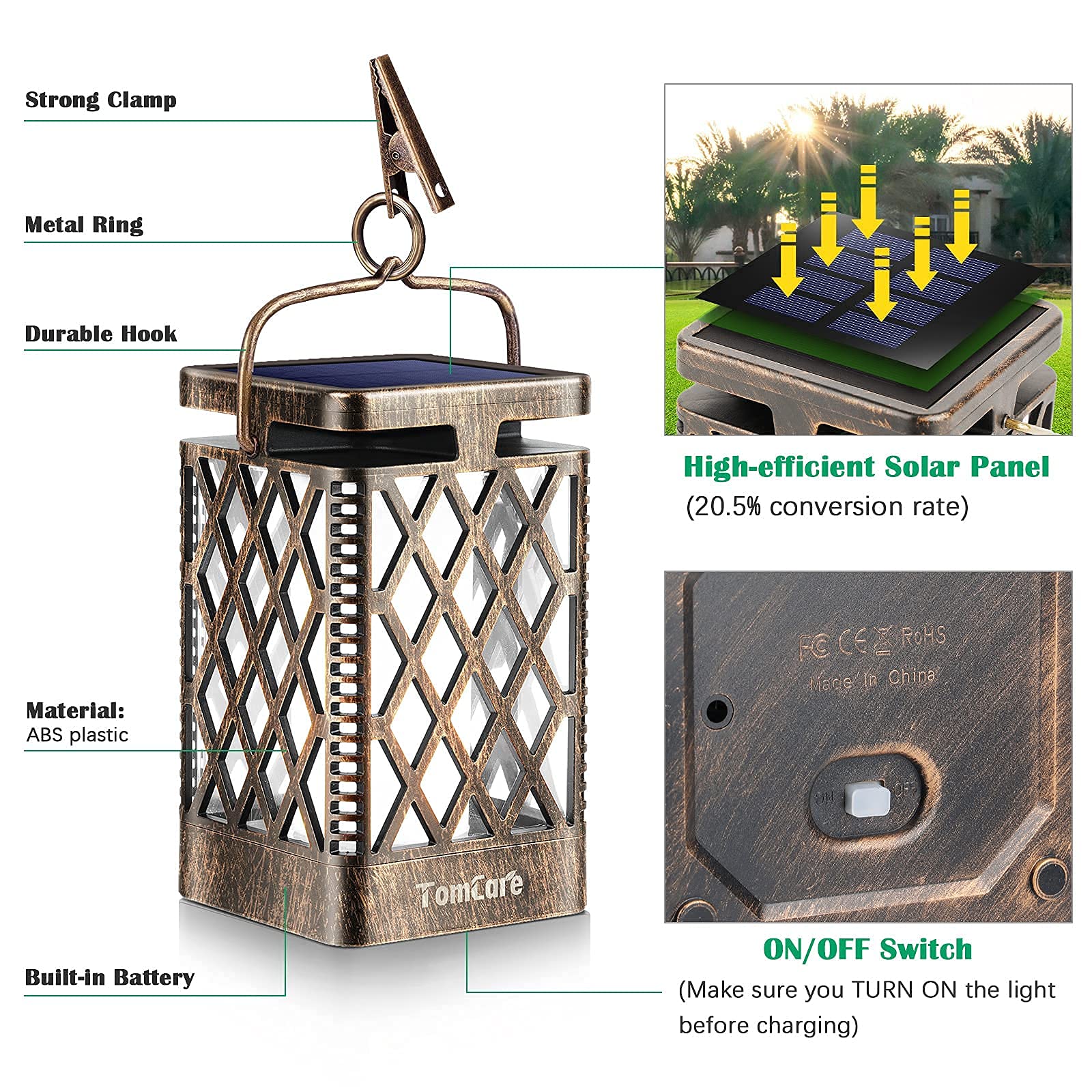 TomCare Solar Torch Lights Outdoor - Waterproof Flickering Flame Solar Lights for Garden, Patio, Pathway - Decorative Solar Lighting for Backyard, Lawn, Yard, Landscape