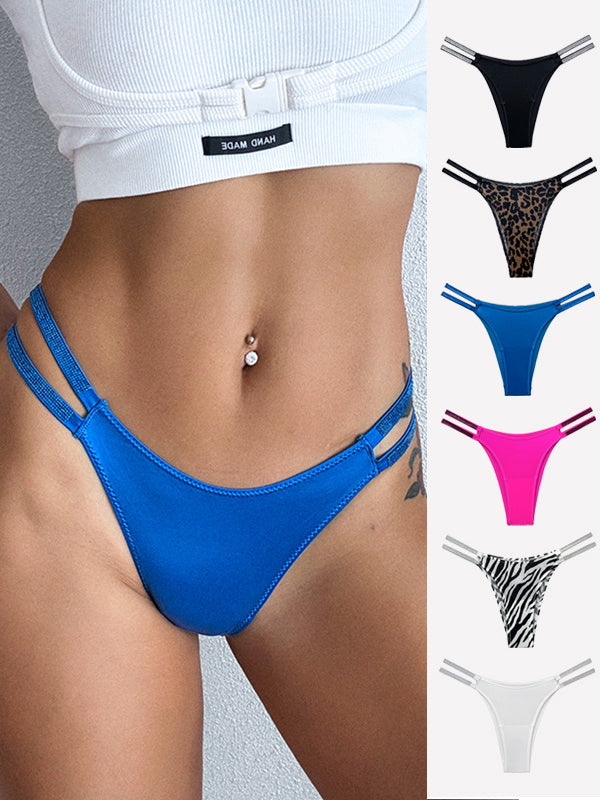 ZASUWA Women's Sexy Animal Print T-Back Thong Panties - Perfect for Lingerie, Date Night & Sensual Moments