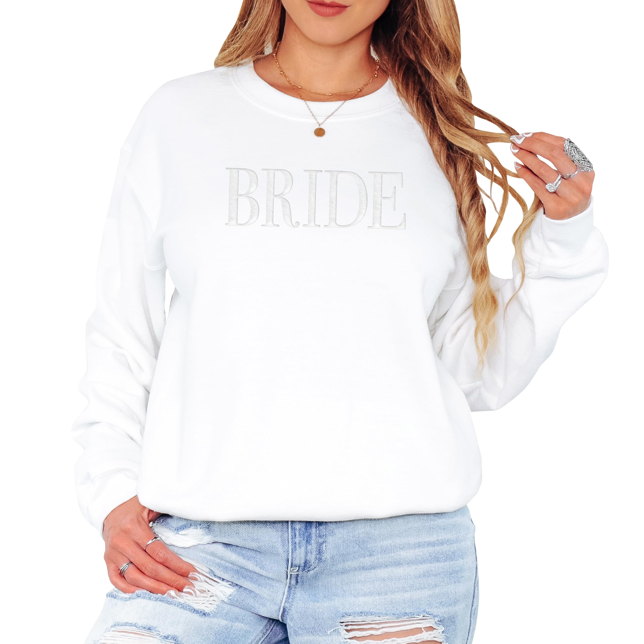 Bride Sweatshirt for Women - Comfortable Crewneck Sweater for Engagement & Wedding Gifts - Perfect for Bridal Shower, Bachelorette Party and Honeymoon