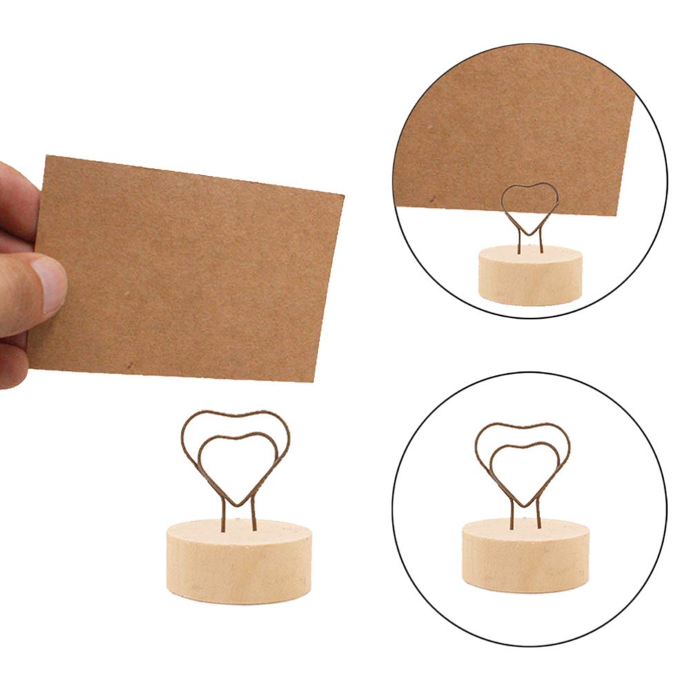 PRETYZOOM 12 Pcs Rustic Wood Wedding Table Number Holders - Bamboo Menu Stands, Card Holders & Memo Clips for Wedding Decor, Office Organization & Home Display