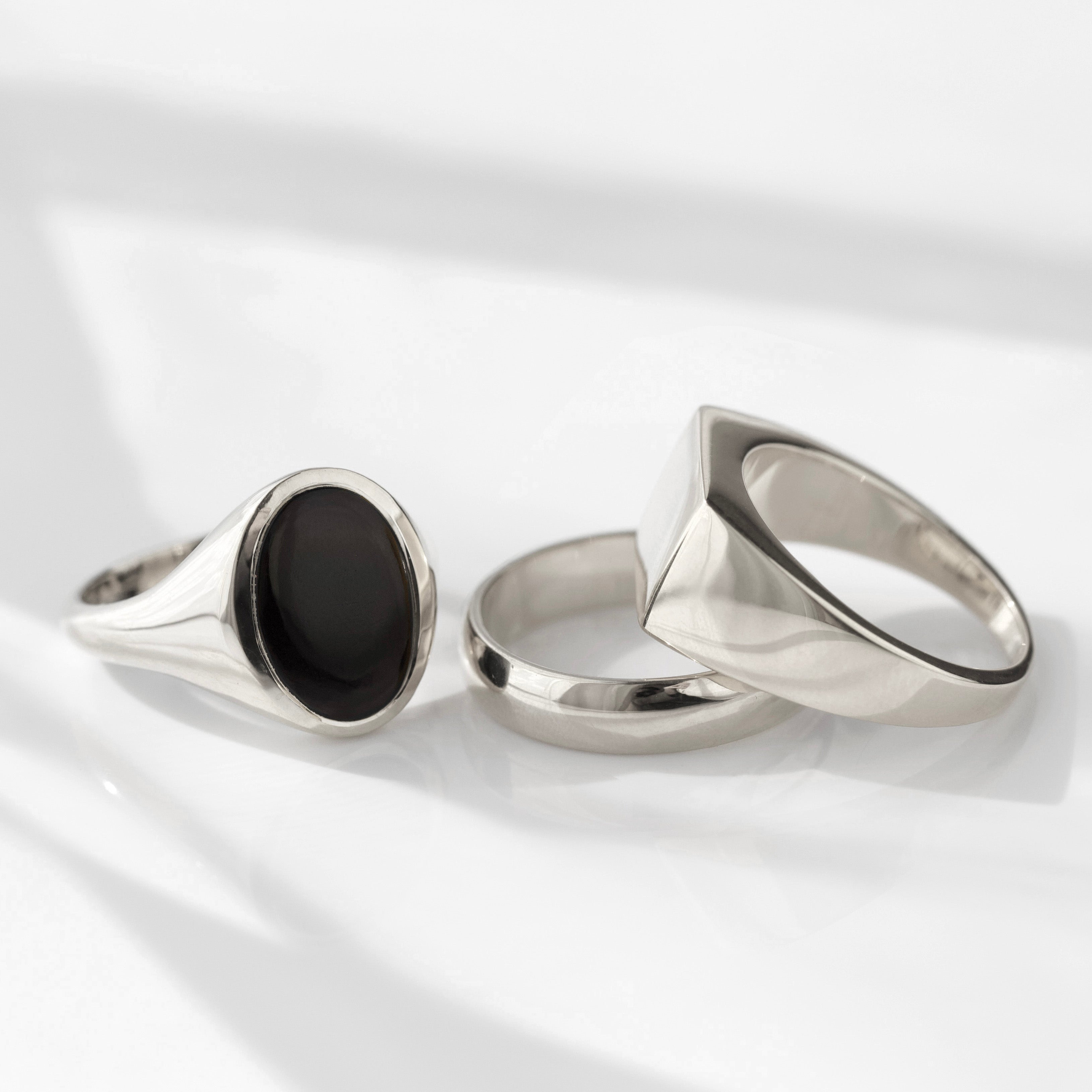 Men's Square Signet Ring - Sterling Silver or Gold Plated, Engraved Initials, Classic & Stylish Jewelry for Men - Perfect for Gifts, Weddings, and Everyday Wear