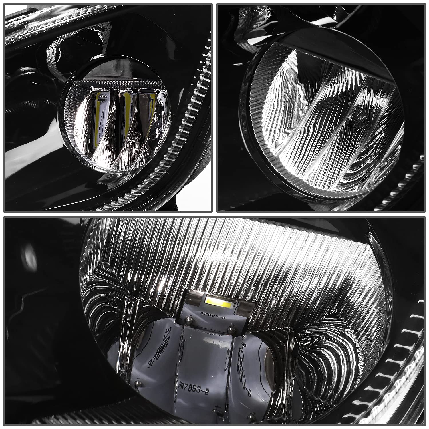 DNA MOTORING HL-HAY-007-BK Black LED Reflector Fog Lights - Compatible with 2018-2022 Freightliner Cascadia | High Visibility for Night Driving & Bad Weather Conditions