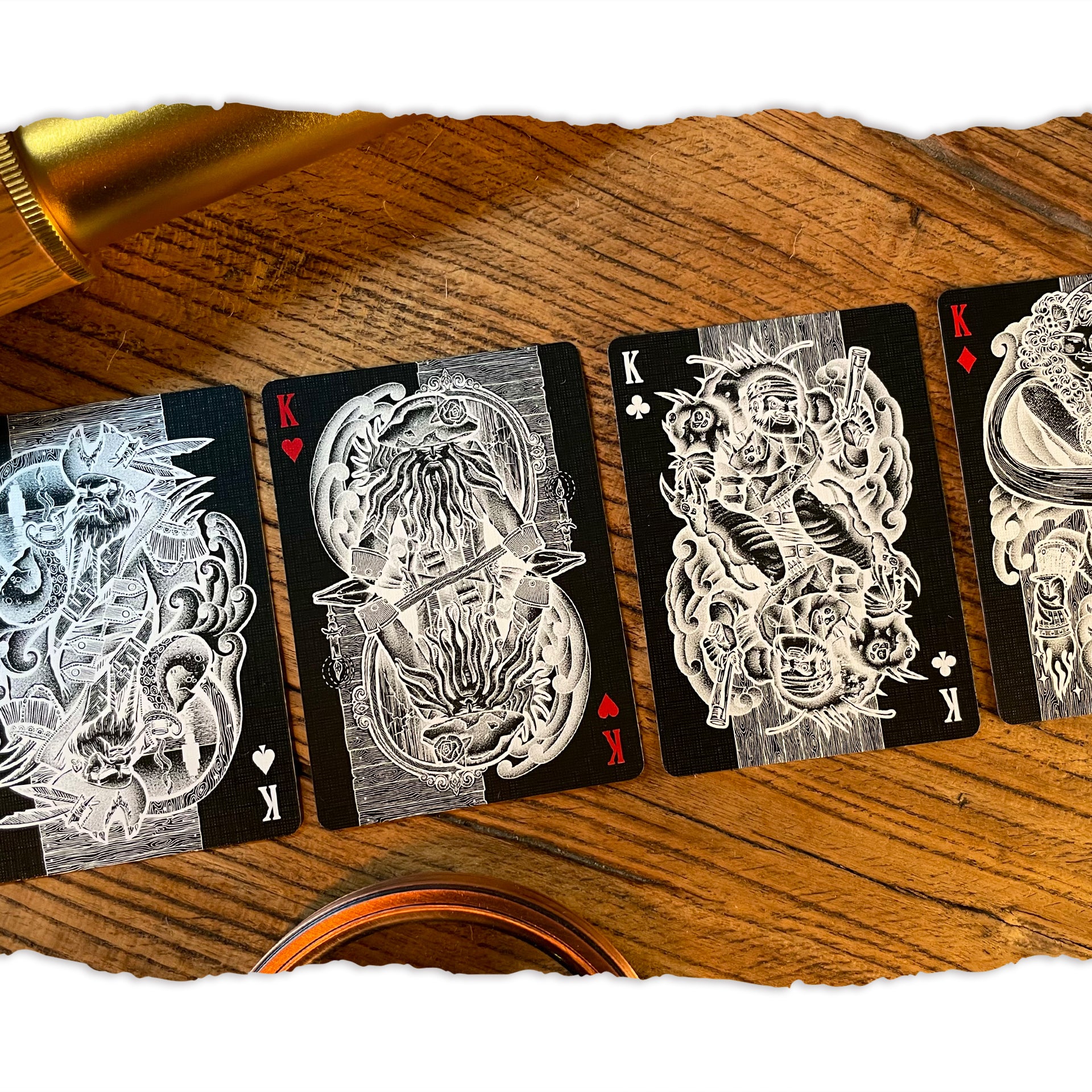 Pirate Themed Playing Cards - Night Edition with Mechanical Gear Box - Perfect for Game Nights, Magic Tricks & Collectors