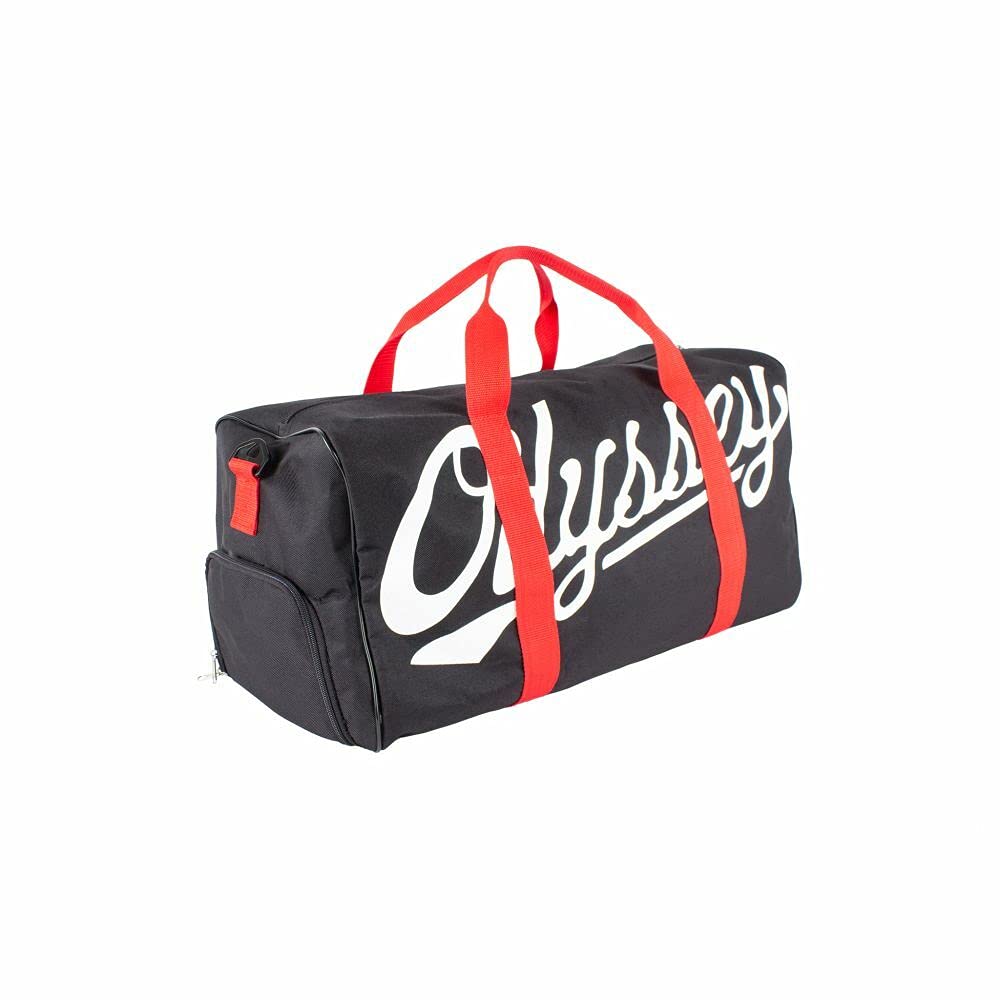 ODYSSEY Slugger Duffle Bag - Black/Red - Large Sports Gym Bag for Baseball, Basketball & Travel - Perfect for Workouts, Team Sports & Weekend Getaways