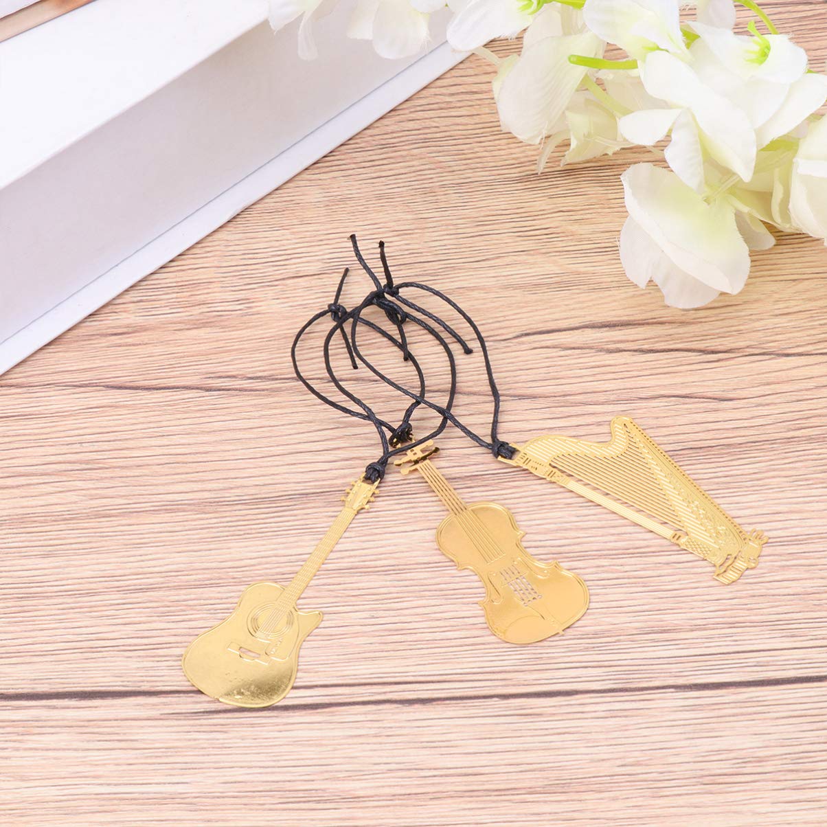 6-Piece Metal Bookmarks Set - Musical Instrument Themed Book Markers for Music Lovers | Perfect for Reading, Gifts, and Book Club Accessories