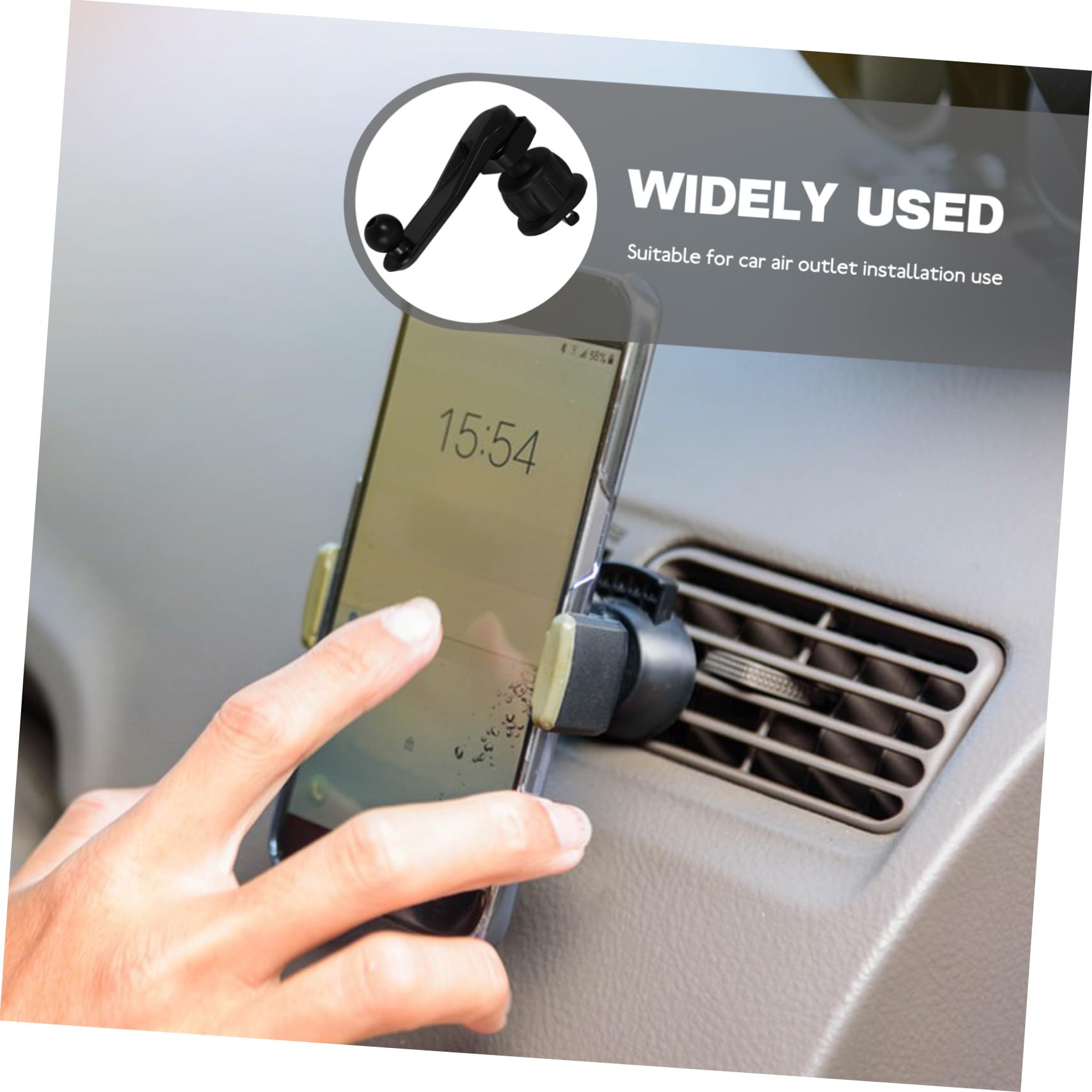 Hemobllo Car Phone Mount Holder - 360° Rotatable Long Arm Air Vent Phone Stand for iPhone Samsung Galaxy - Perfect for GPS Navigation & Hands-Free Driving