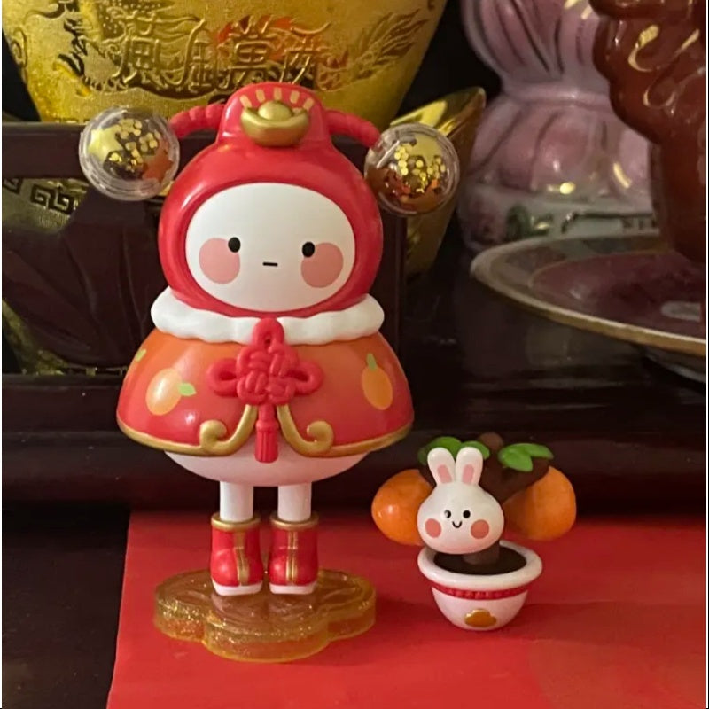 BOBO&COCO Pop Mart Three Two One Chinese New Year Series Wealth and Prosperity Blind Box Collectible Figure - Perfect for Home Decor, Office Display, and Gift Giving