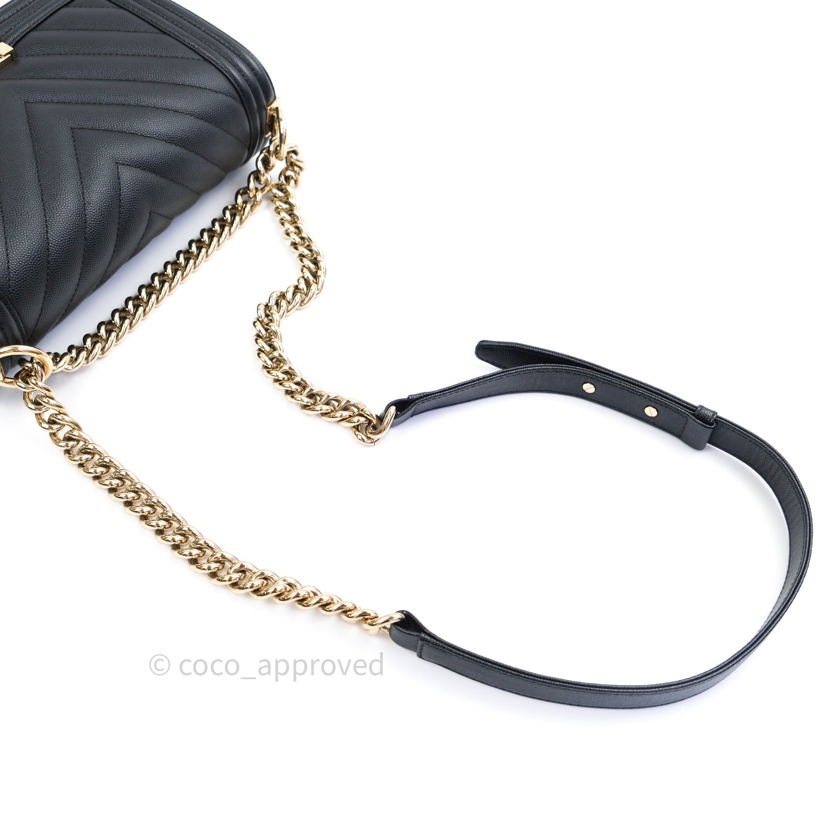 Chanel Boy Chevron Medium Black Caviar Gold Hardware Bag - Luxury Designer Handbag for Women | Perfect for Evening Events, Parties & Special Occasions