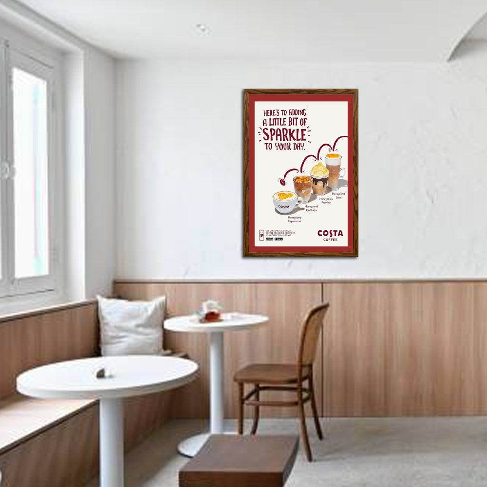 Premium 24x36 Designer Wood Snap Frames for Posters - 2 Wide Matboard Included - Perfect for Home Decor, Office Displays & Art Exhibitions