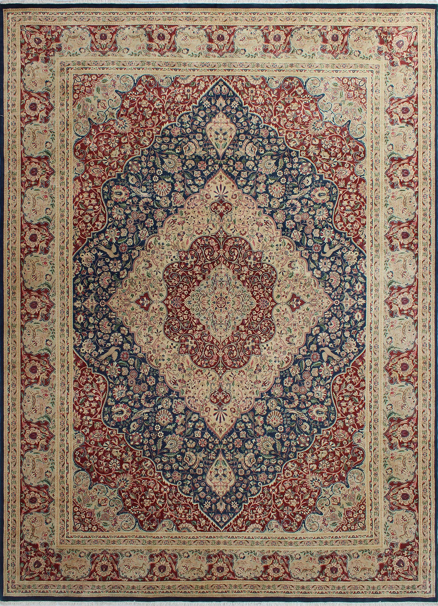 Pak-Persian Handmade Sparrow Design Area Rug - Soft Beige Wool - Perfect for Living Room, Bedroom & Home Decor