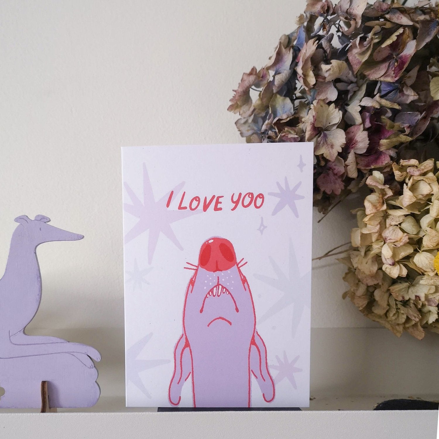 Bryony Moss I Love Yoo Greeting Card - Cute & Unique Birthday, Anniversary, Valentine's Day Card for Couples, Friends & Family - Perfect for Romantic Occasions & Special Moments