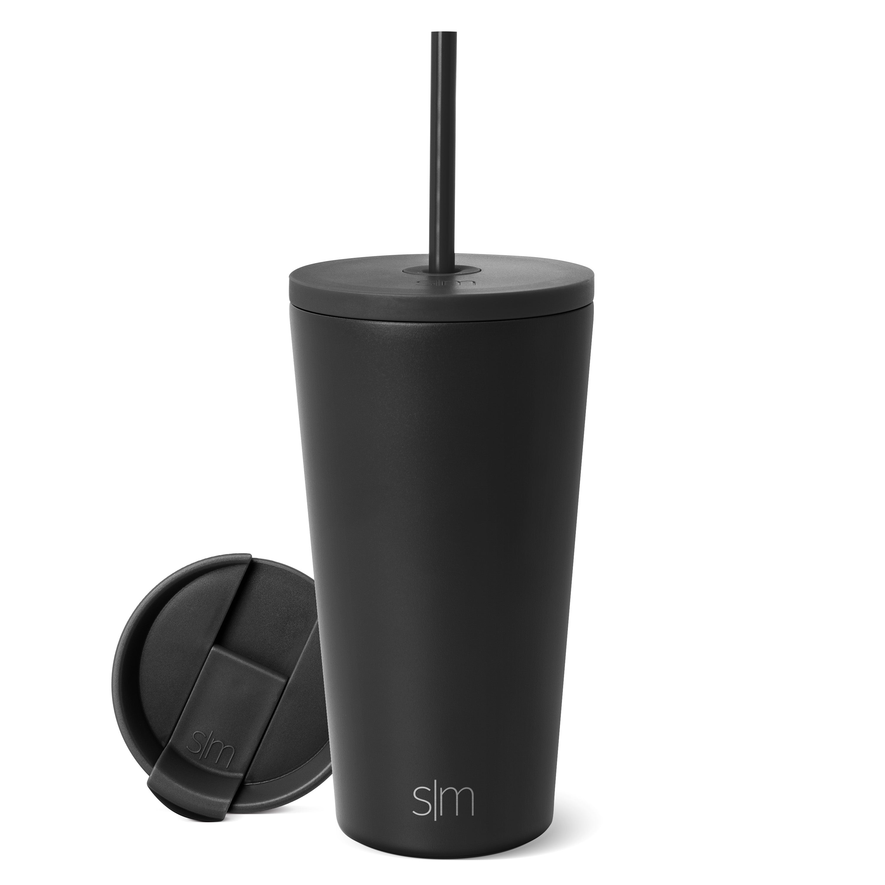 16Oz Classic Stainless Steel Tumbler with Lid & Straw - Insulated Hot & Cold Double Wall Vacuum Cup - Perfect for Coffee, Tea, Smoothies, Gym, Office & Outdoor Activities