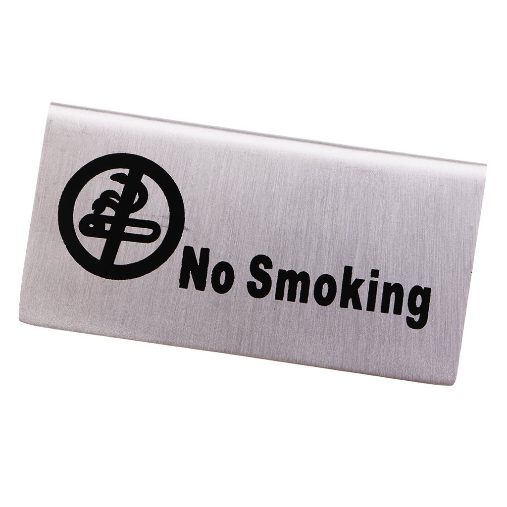 2 Pack Stainless Steel No Smoking Sign - Double Sided Tabletop Sign for Restaurants, Hotels, Offices - Perfect for Indoor & Outdoor Use in Public Spaces
