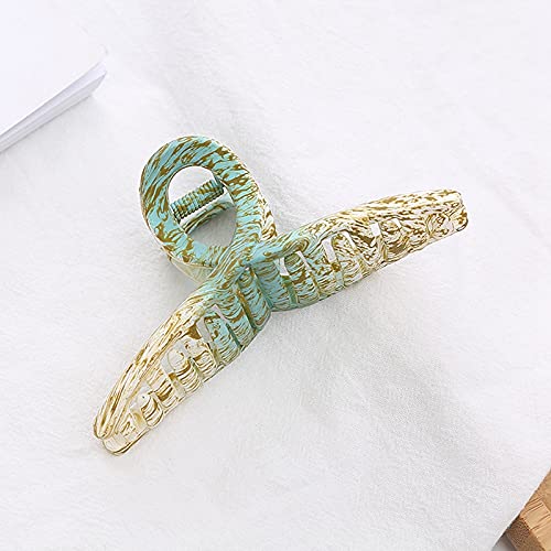Elegant 8PCS Large Hair Claw Clips with Interlocking Teeth - Decorative Hair Jaw Clips Barrettes for Women & Girls - Perfect for Updos, Ponytails & Everyday Hairstyles