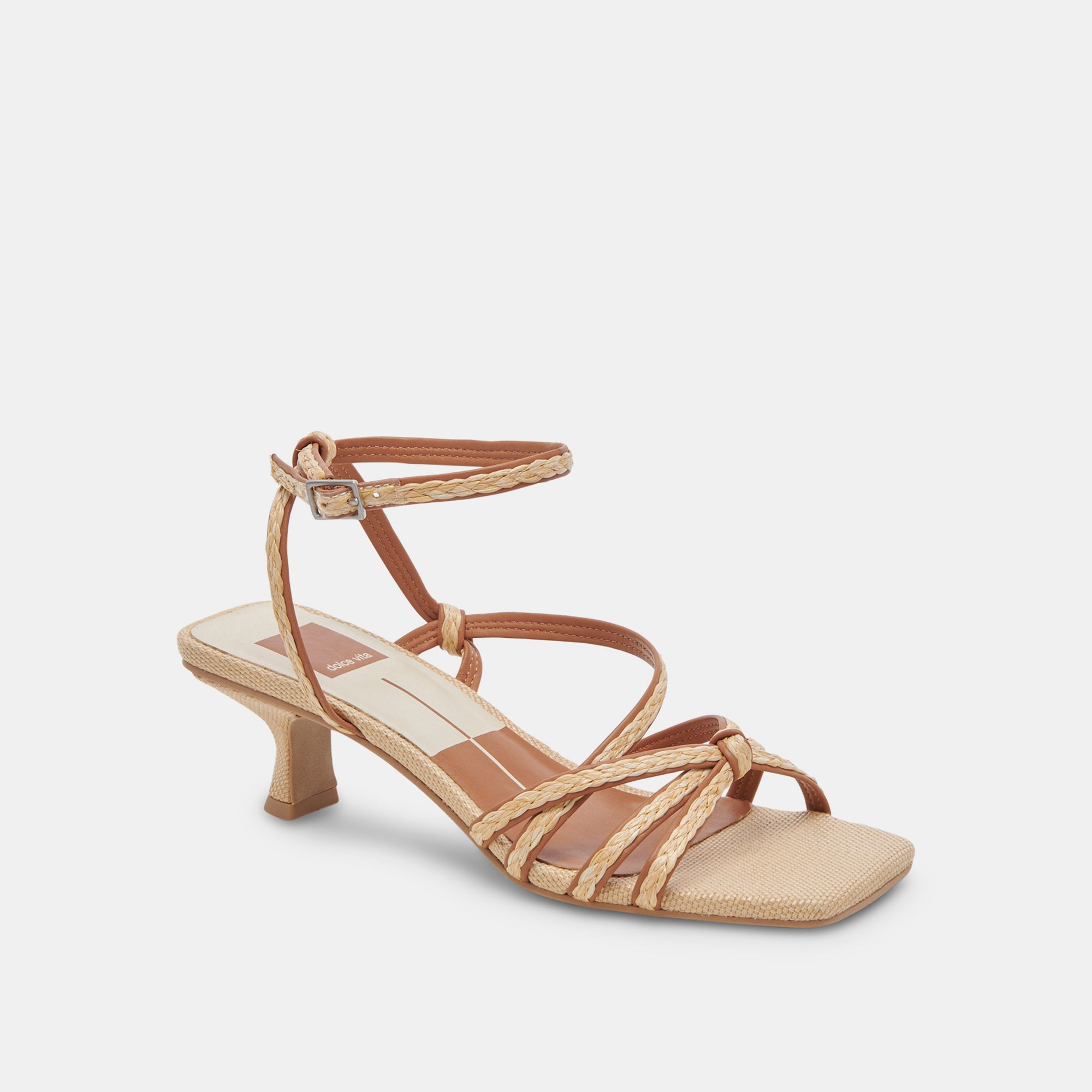 BEV Braided Wide Heel Sandals for Women - Natural Jute Brown Summer Beach Shoes | Comfortable Boho Chic Footwear for Outdoor, Vacation & Casual Wear