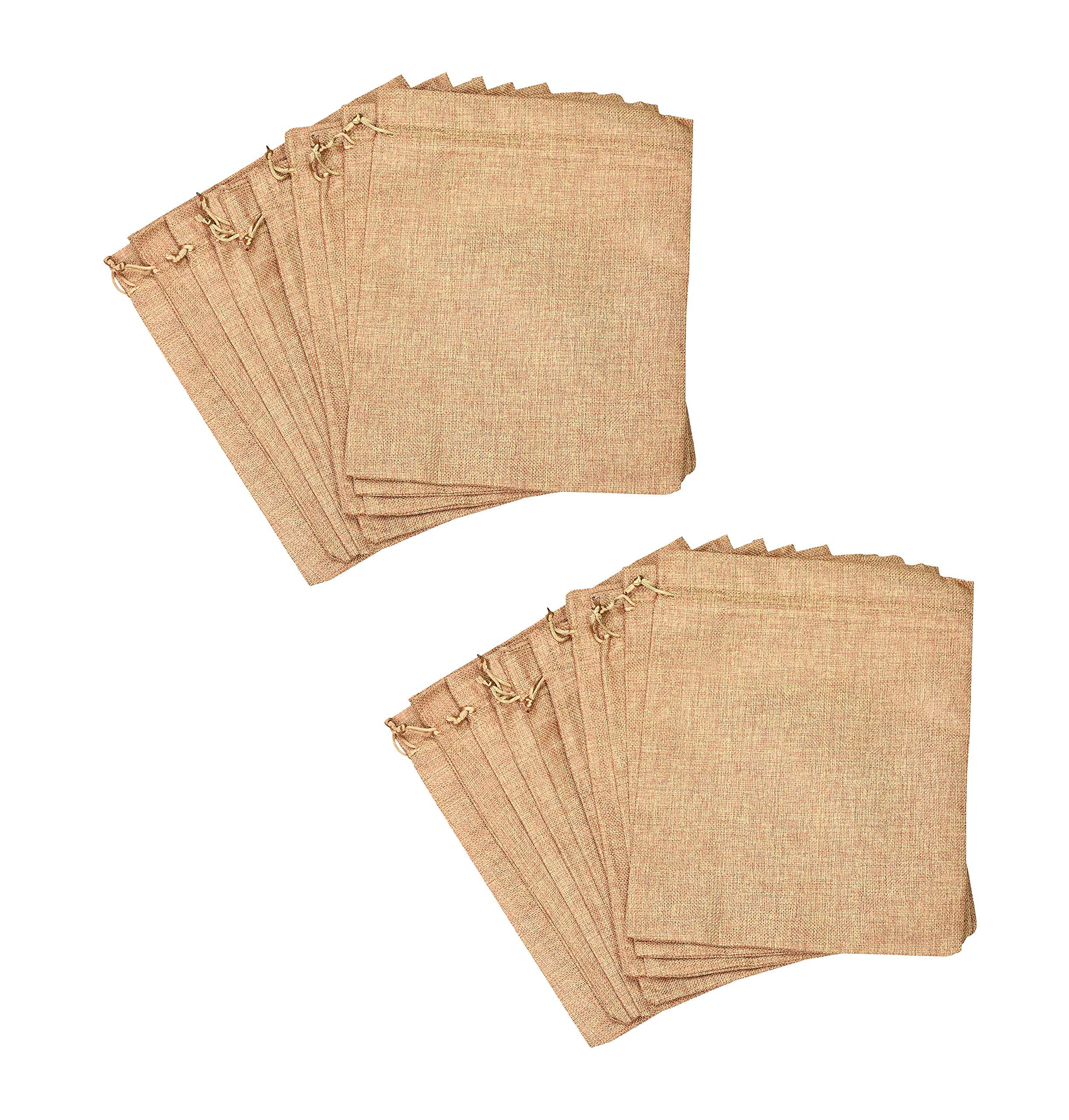 Mandala Crafts 7x9 Inches Burlap Drawstring Bags - Bulk Set of 20 Rustic Linen Pouches for Wedding Favors, Party Gifts, Coffee & Candy Packaging - Perfect for DIY Crafts, Home Decor and Event Decorations