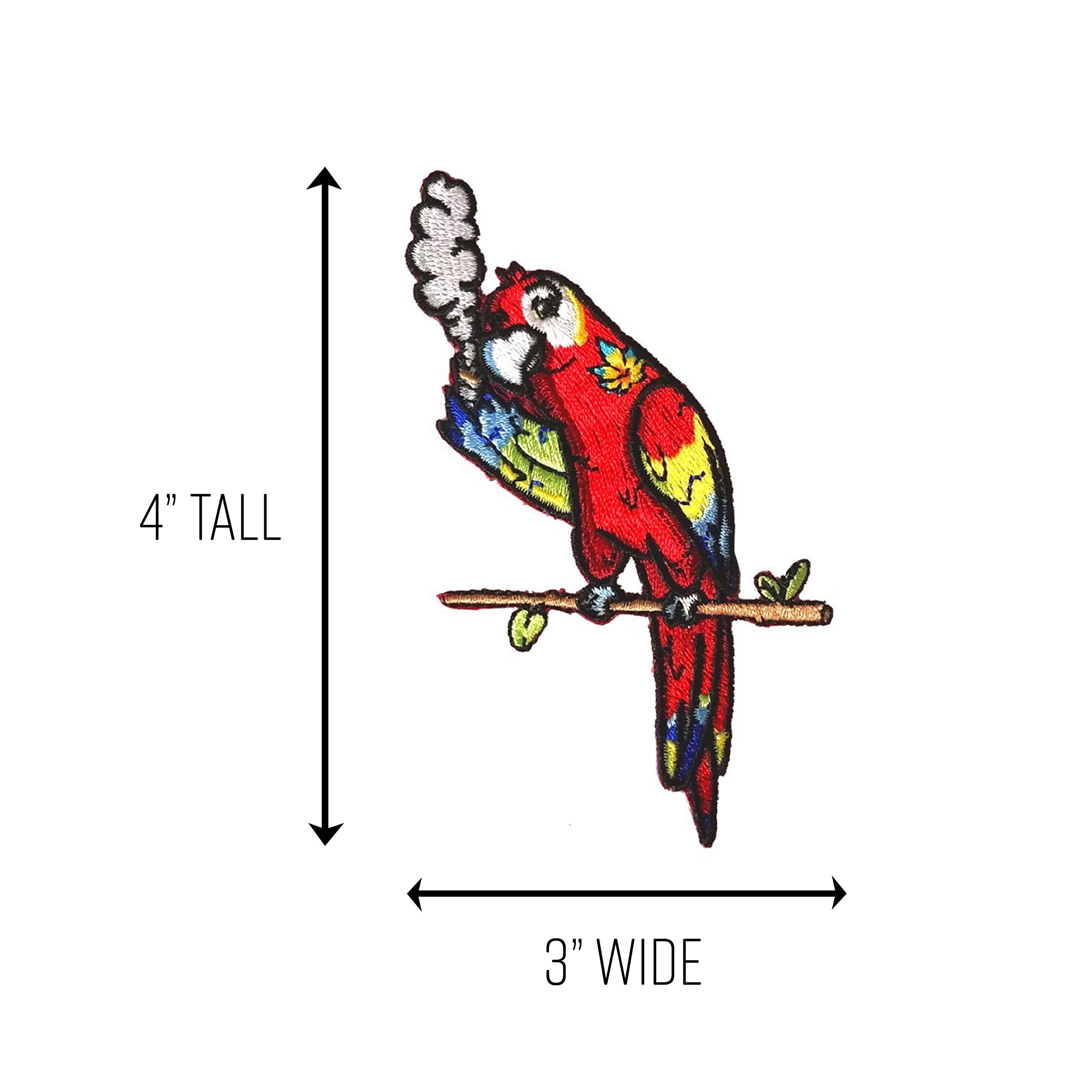 Pot Smoking Pals Parakeet Bird Parrot Iron-On Embroidered Patch - Fun Cannabis-Themed Applique for Jackets, Hats & Backpacks