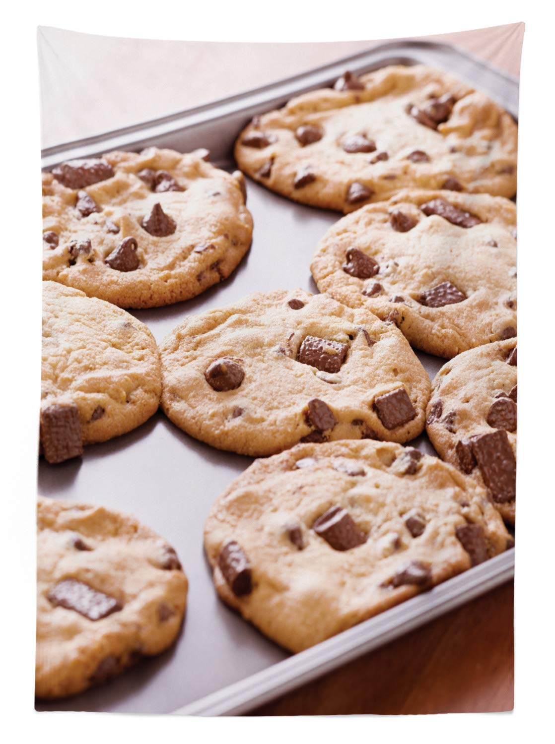 Ambesonne Chocolate Chip Cookie Tablecloth - 60