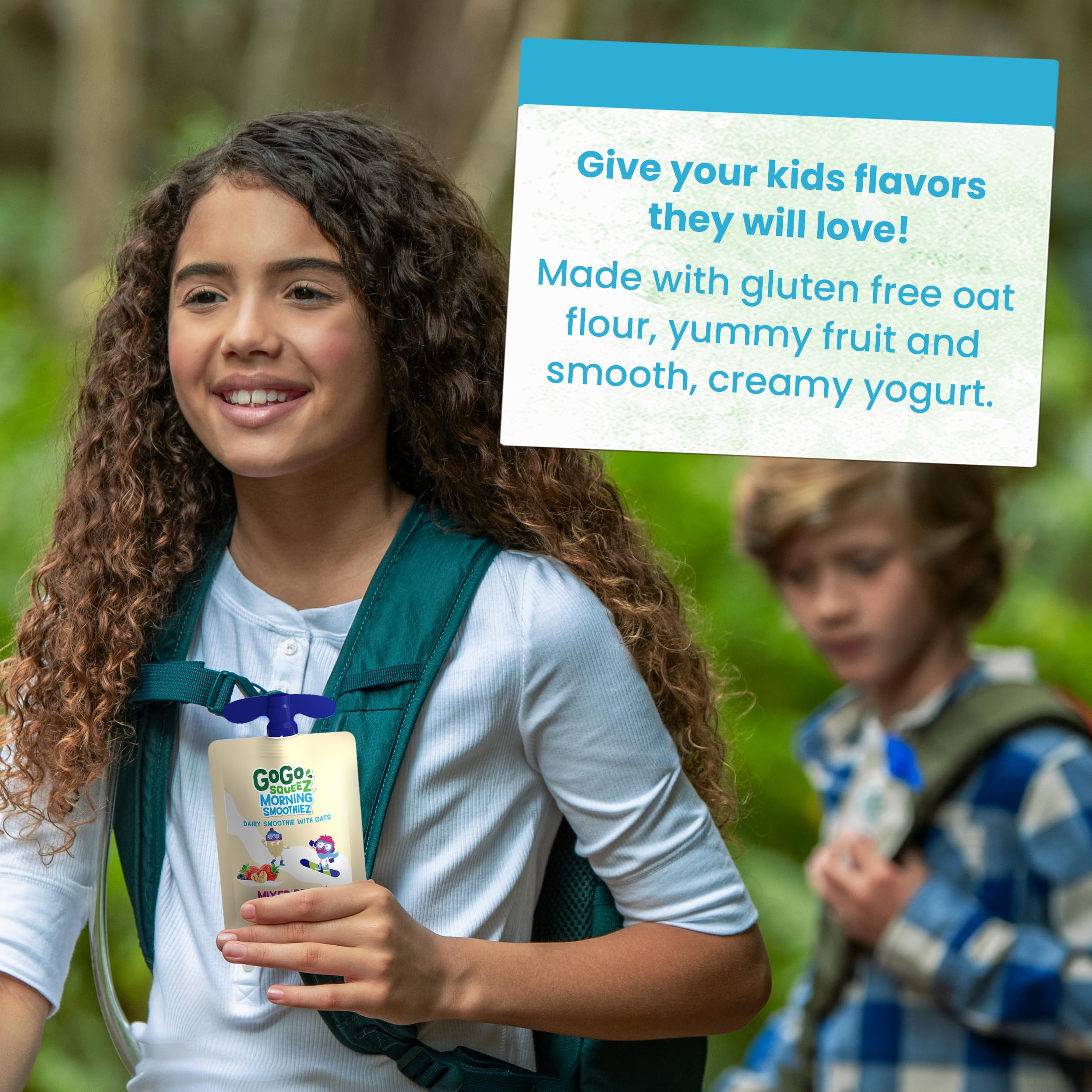 GoGo squeeZ Morning SmoothieZ Variety Pack - Mixed Berry & Strawberry Banana, 3 oz (20 Pack) | Gluten Free Yogurt Fruit Oat Smoothie | Healthy Kids Snacks No Preservatives | No Refrigeration Needed BPA Free Squeeze Pouches | Perfect for School Lunches, After School Snacks & On-the-Go Nutrition